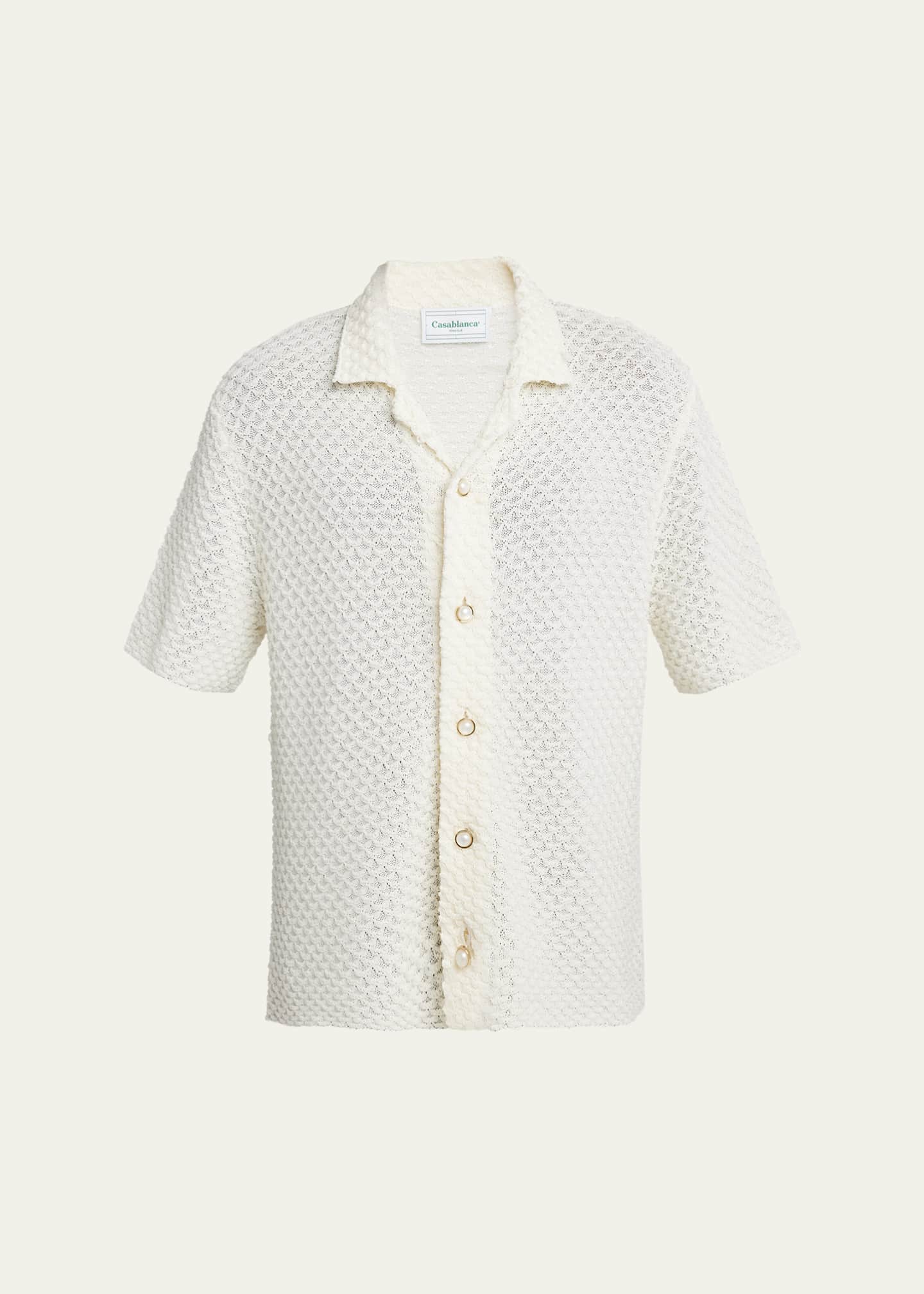 CASABLANCA Men's Open Stitch Summer Camp Shirt Image 1 of 5