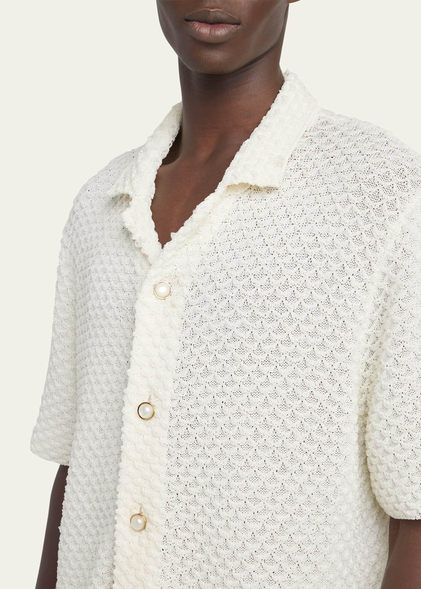 CASABLANCA Men's Open Stitch Summer Camp Shirt Image 5 of 5