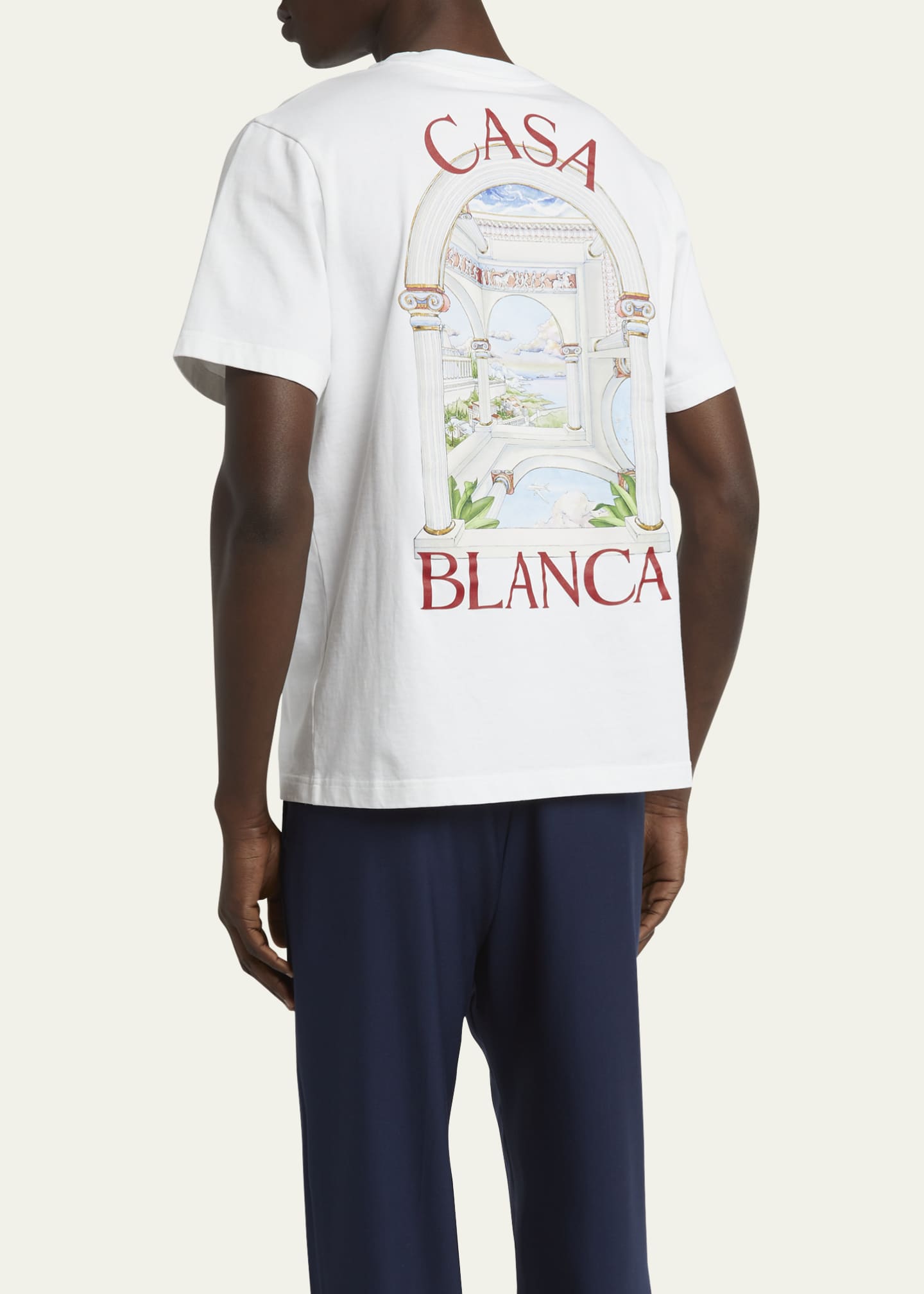 CASABLANCA Men's Le Passage Greek Dome Jersey T-Shirt Image 3 of 5