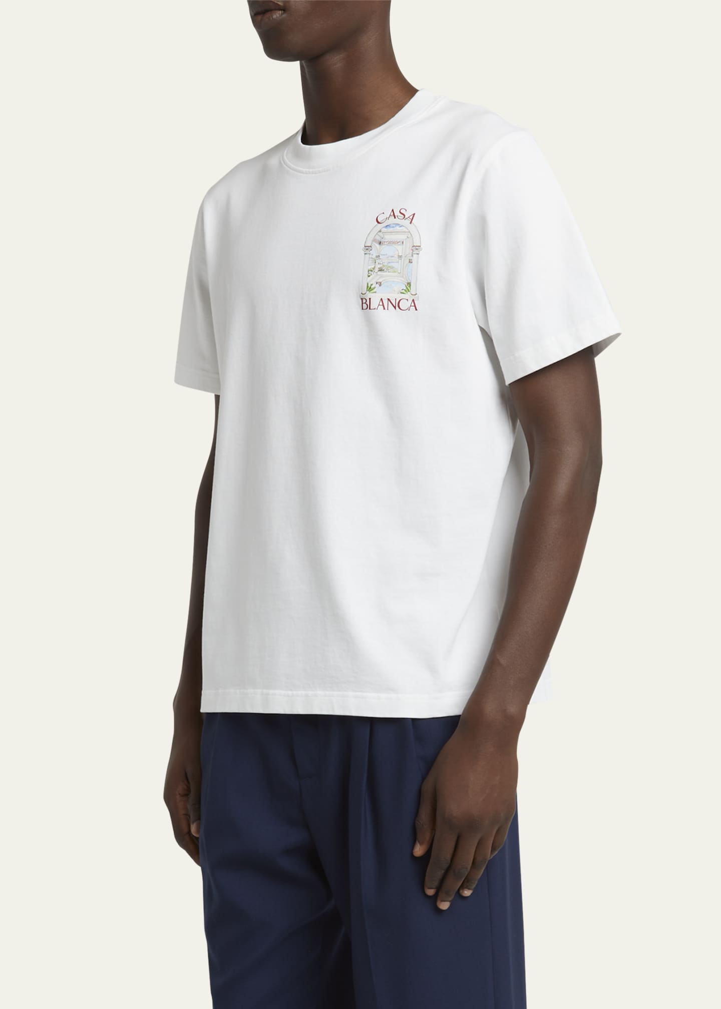 CASABLANCA Men's Le Passage Greek Dome Jersey T-Shirt Image 4 of 5