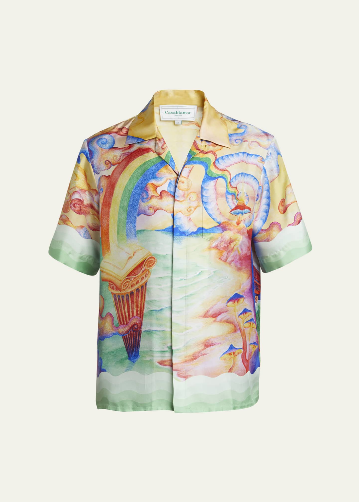 CASABLANCA Men's Silk Nature's Teacher Mushroom Camp Shirt Image 1 of 5