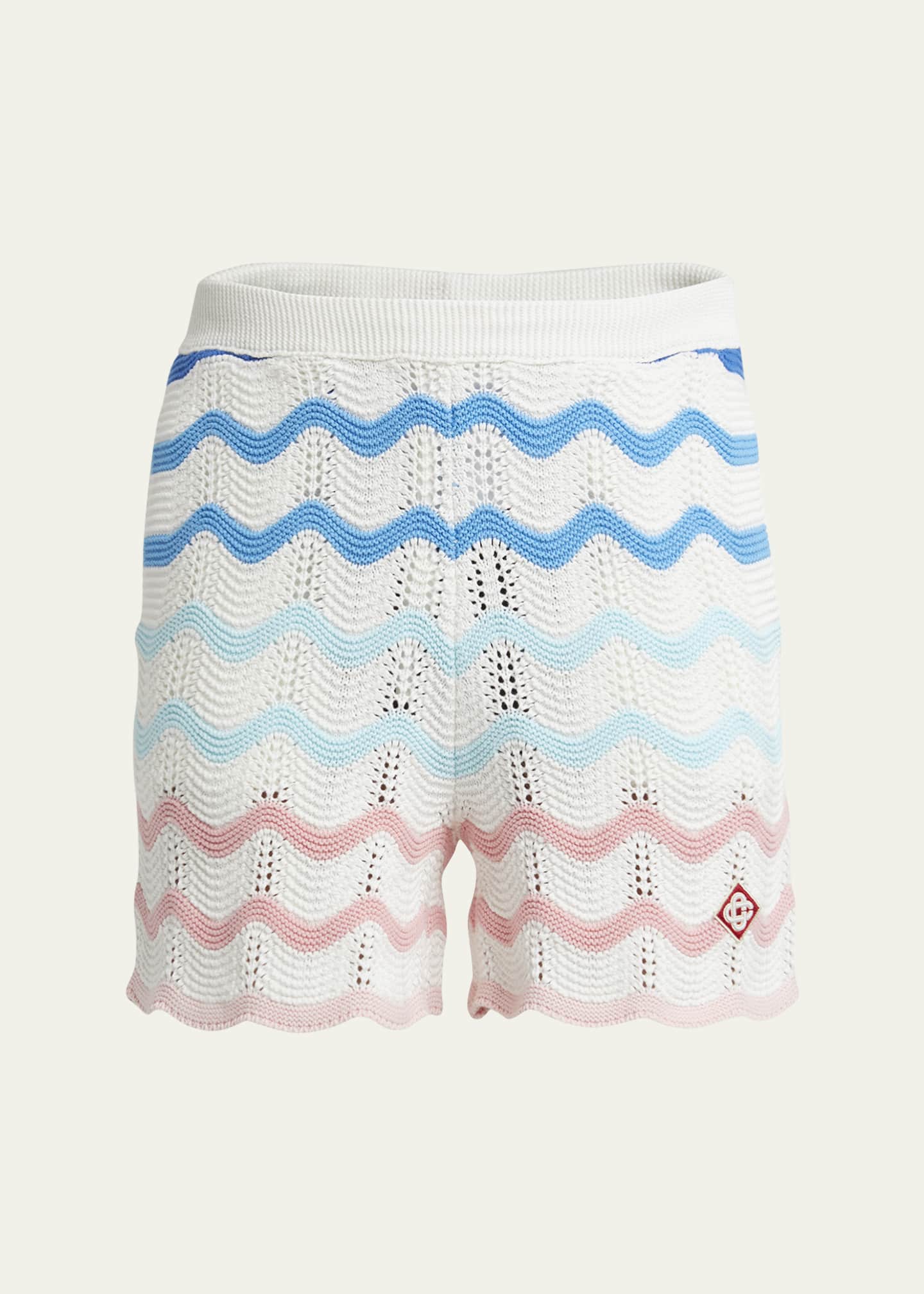 CASABLANCA Men's Crochet Wave Stripe Shorts Image 1 of 5