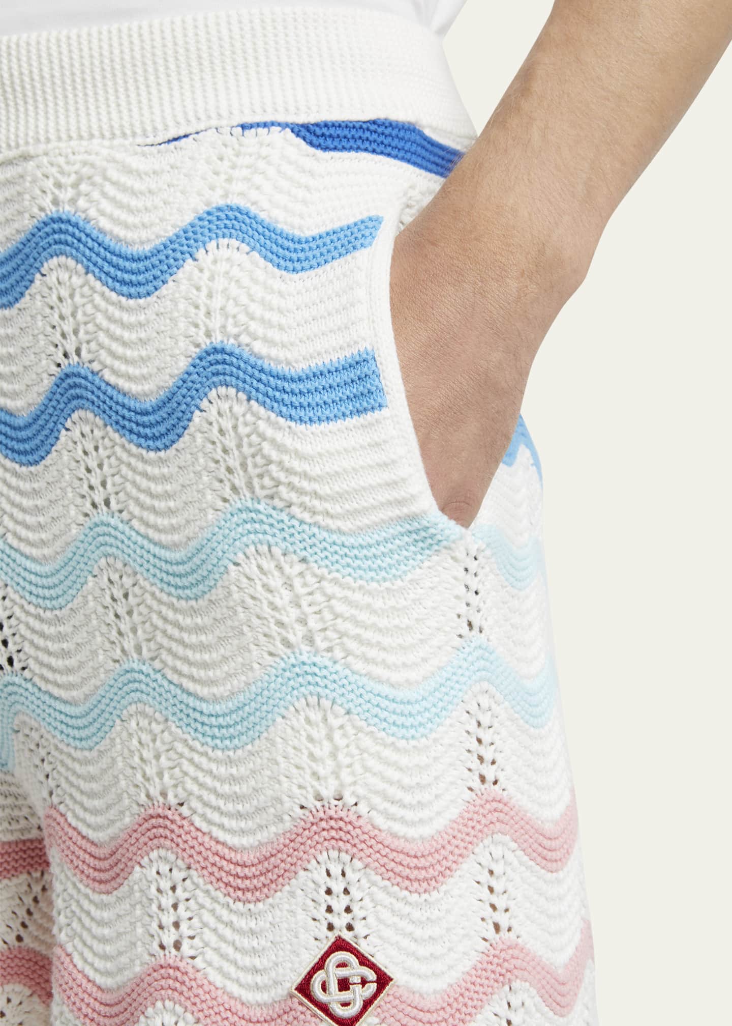 CASABLANCA Men's Crochet Wave Stripe Shorts Image 5 of 5