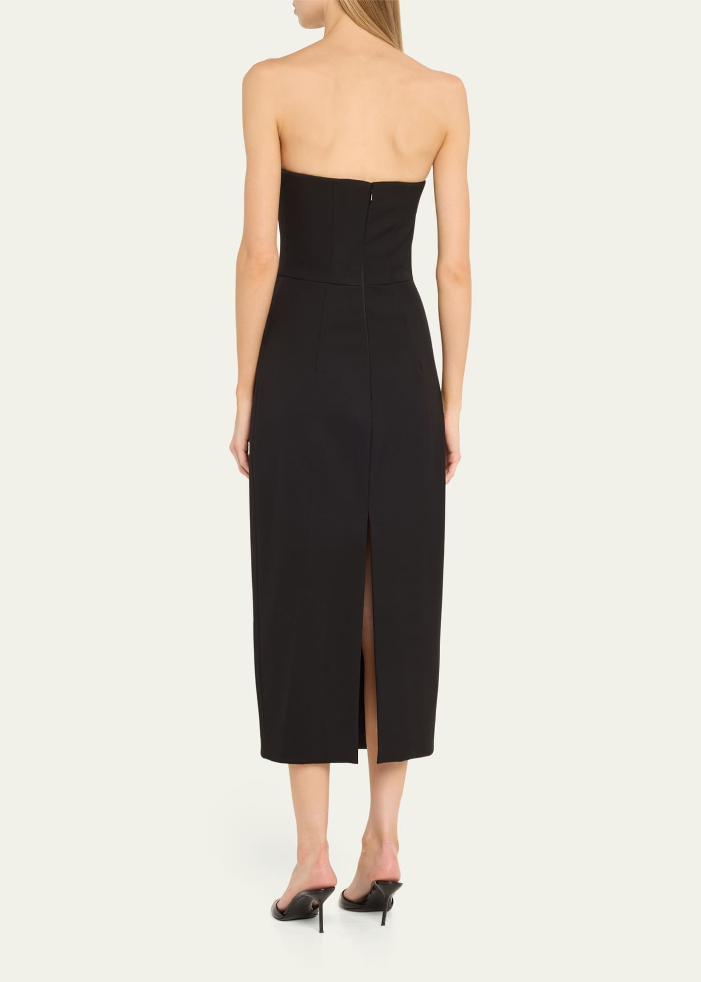 Oscar de la Renta Strapless Oversized Satin Rose Wool Gown Image 3 of 5