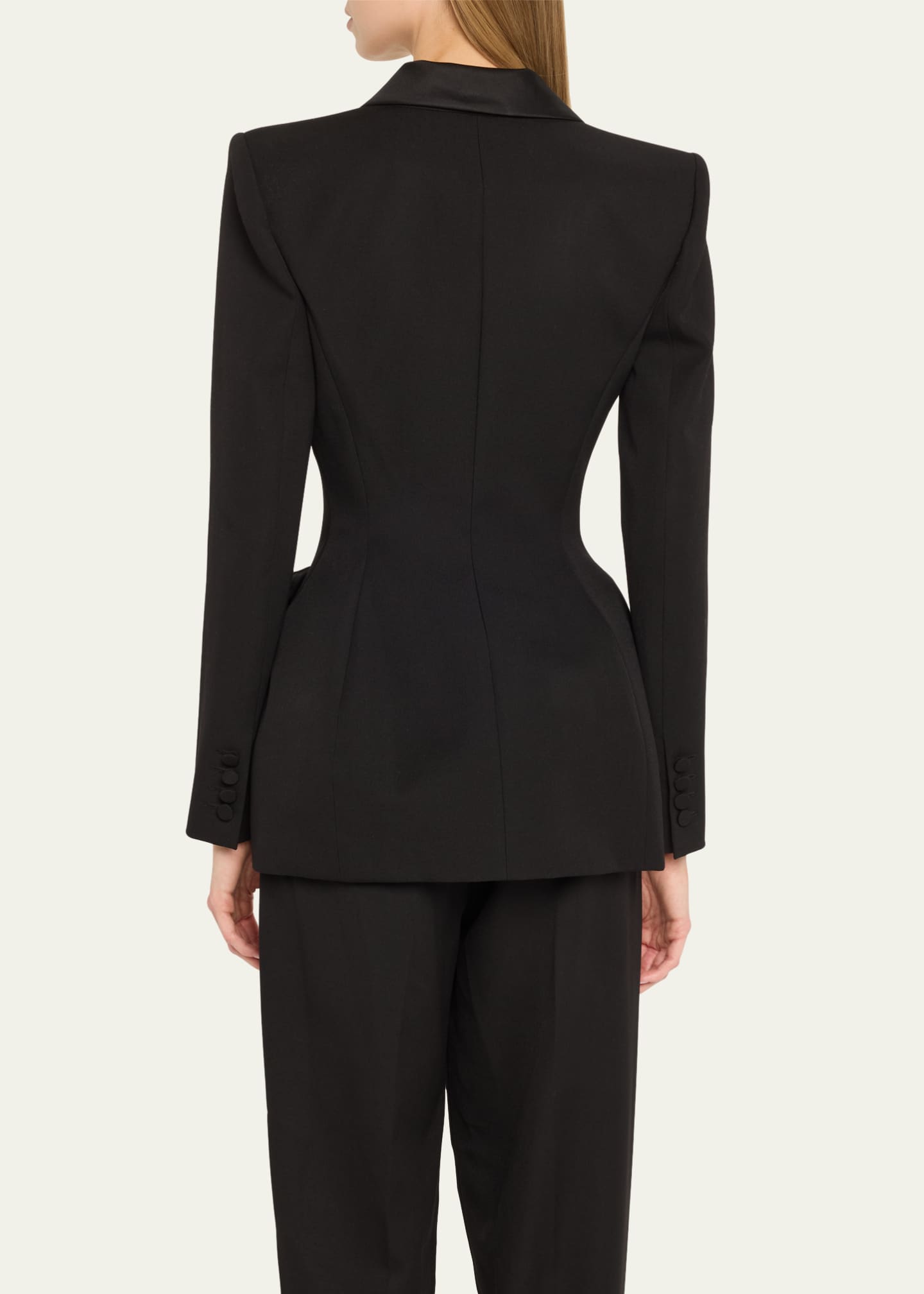 Oscar de la Renta Peplum Waist Grain De Poudre Jacket Image 3 of 5
