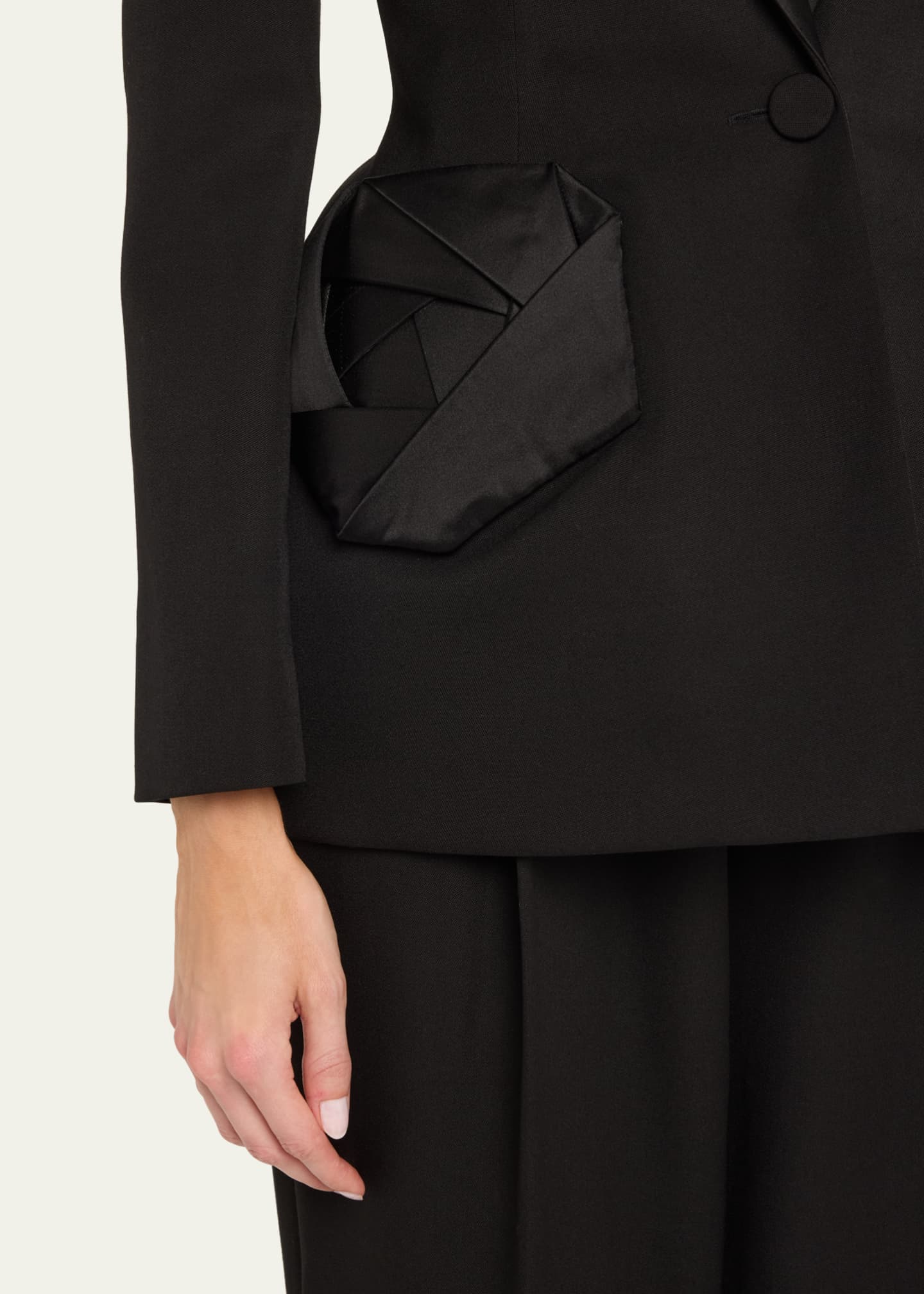Oscar de la Renta Peplum Waist Grain De Poudre Jacket Image 5 of 5