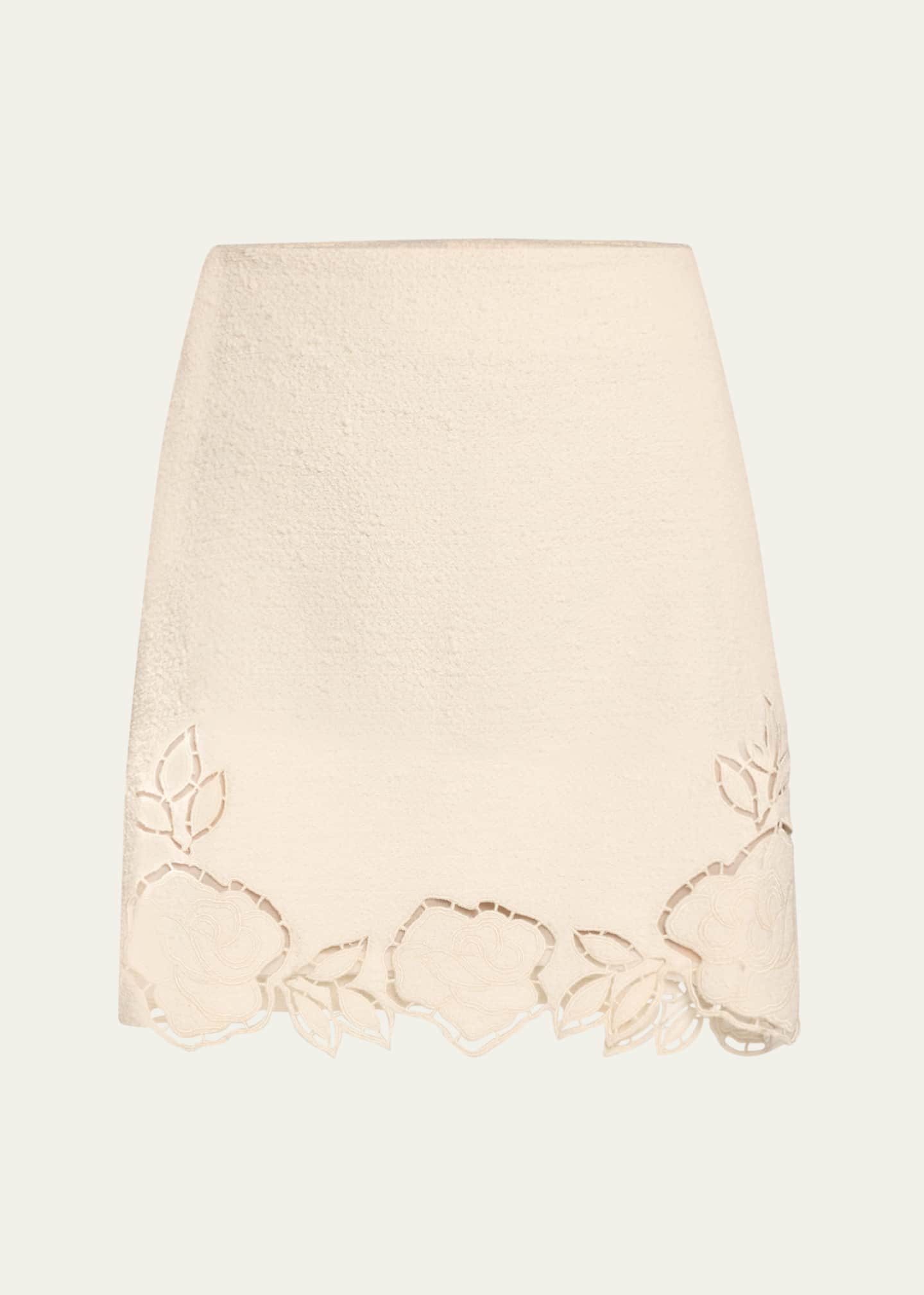 Oscar de la Renta Rose Ladder Stitch Tweed Mini Skirt Image 1 of 5
