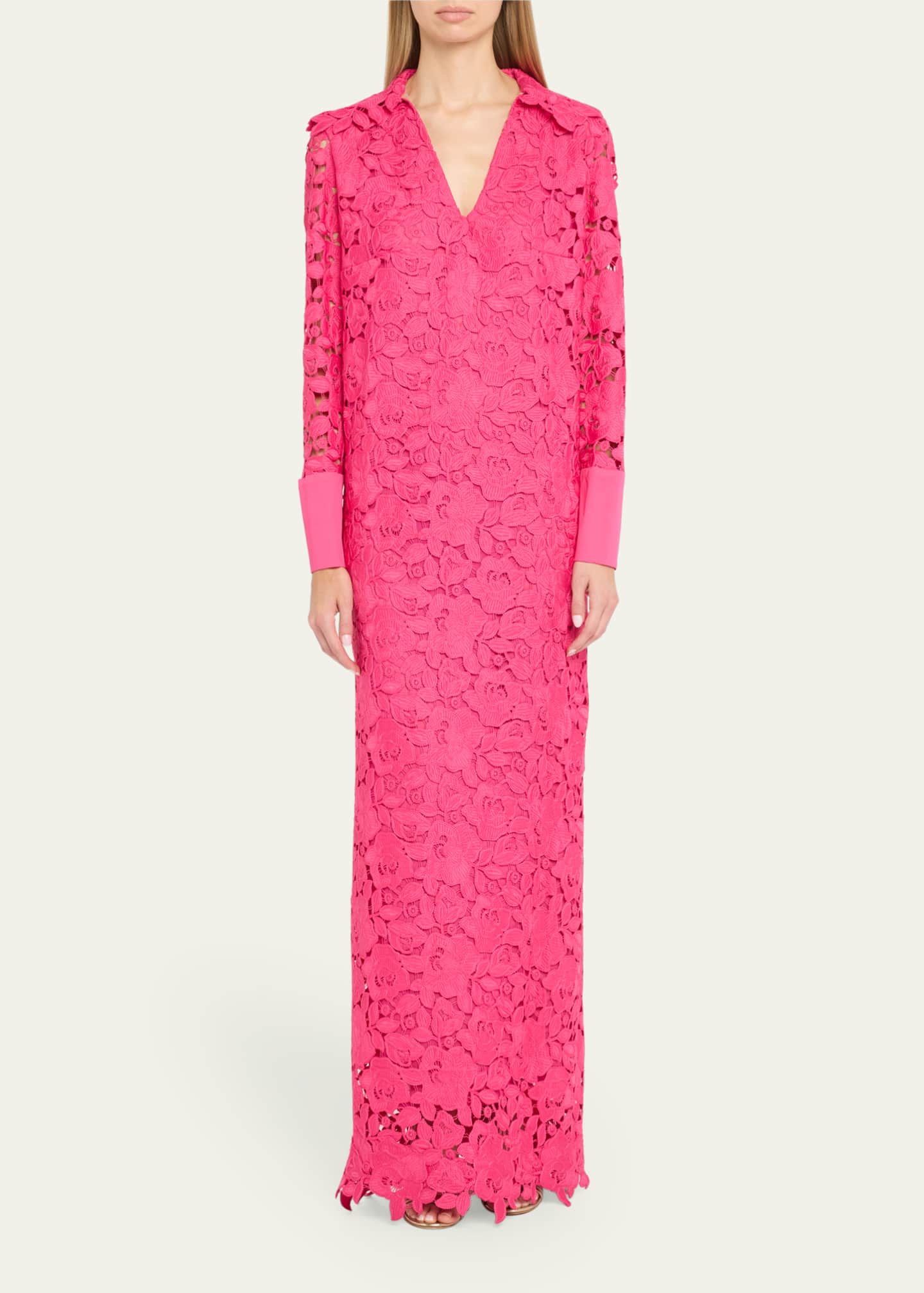 Roses Guipure Poplin Caftan - Thumbnail 2
