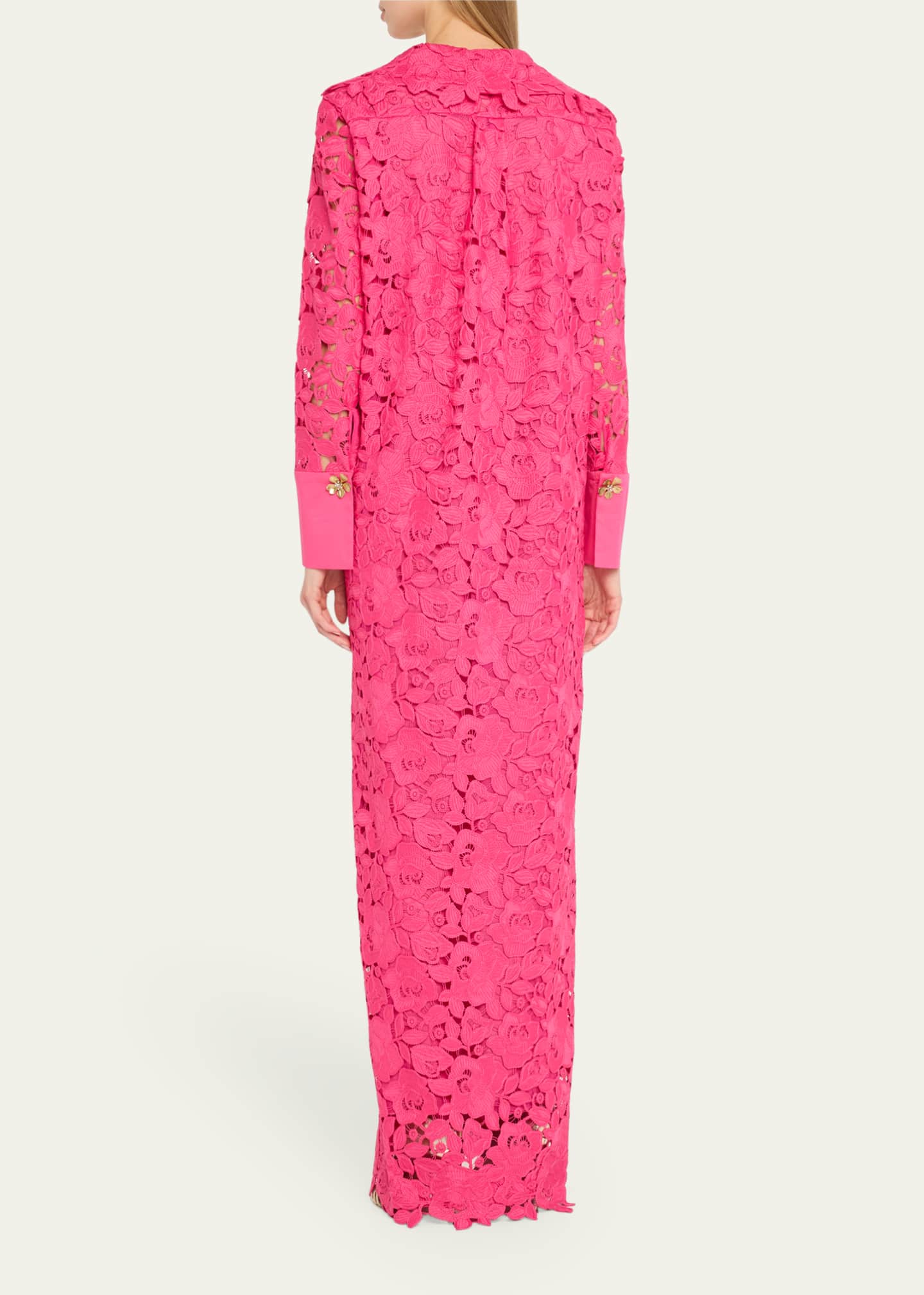 Roses Guipure Poplin Caftan - Thumbnail 3