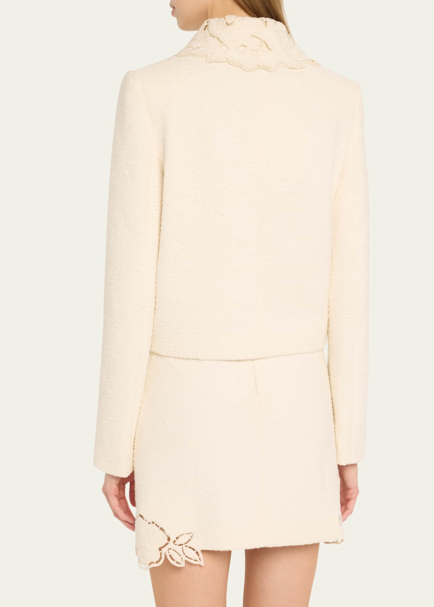 Oscar de la Renta Rose Ladder Stitch Tweed Jacket Image 3 of 5