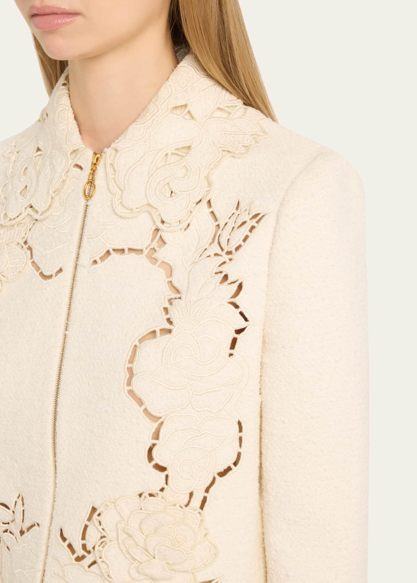 Oscar de la Renta Rose Ladder Stitch Tweed Jacket Image 5 of 5