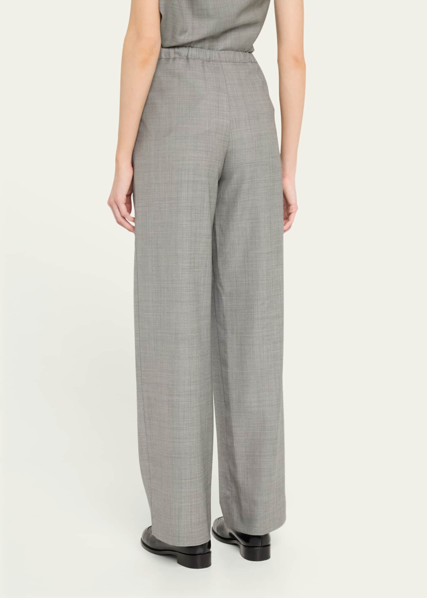 Loulou Studio Cove Pleated Elastic Waistband Wool Pants Image 3 of 5