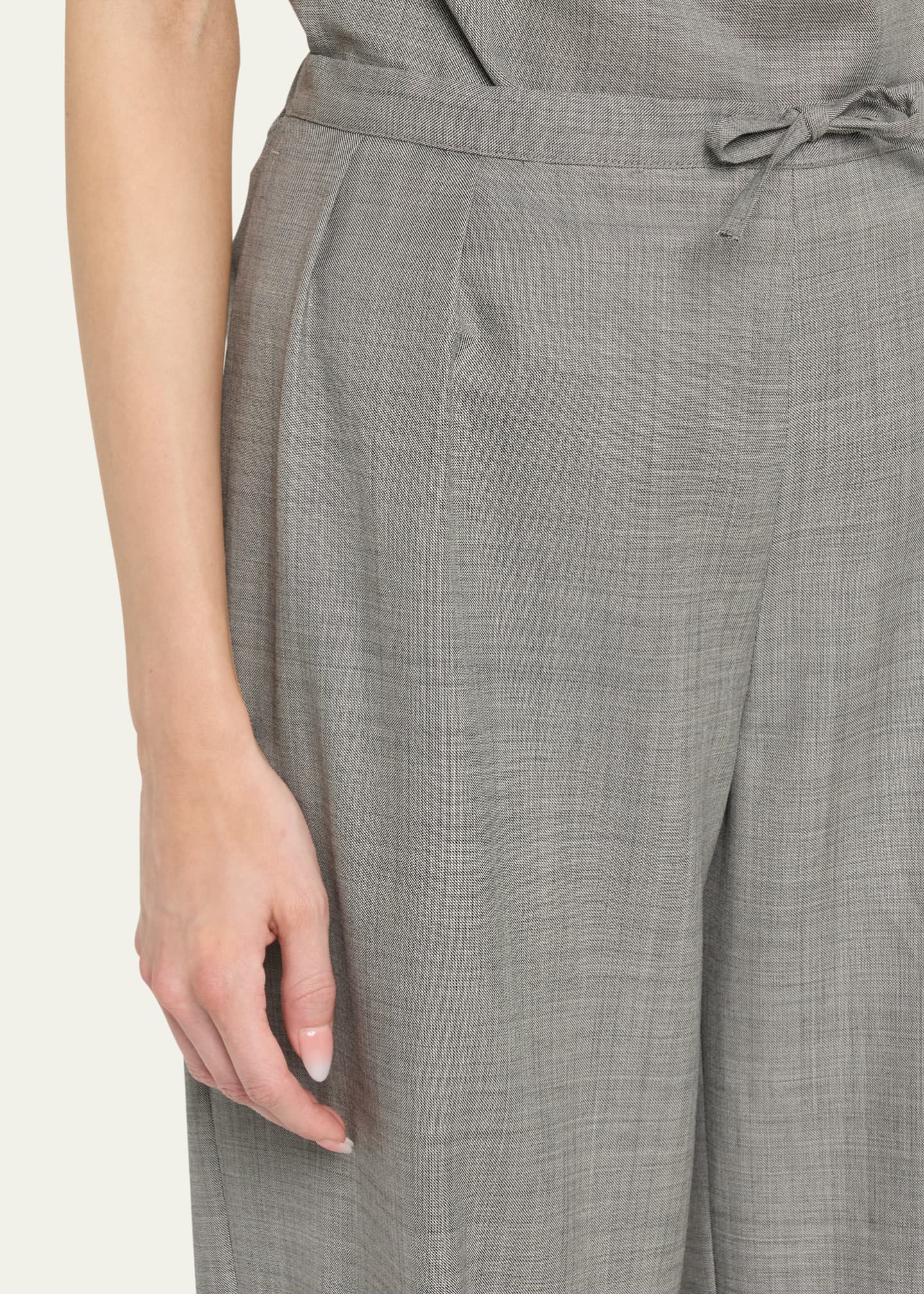 Loulou Studio Cove Pleated Elastic Waistband Wool Pants Image 5 of 5
