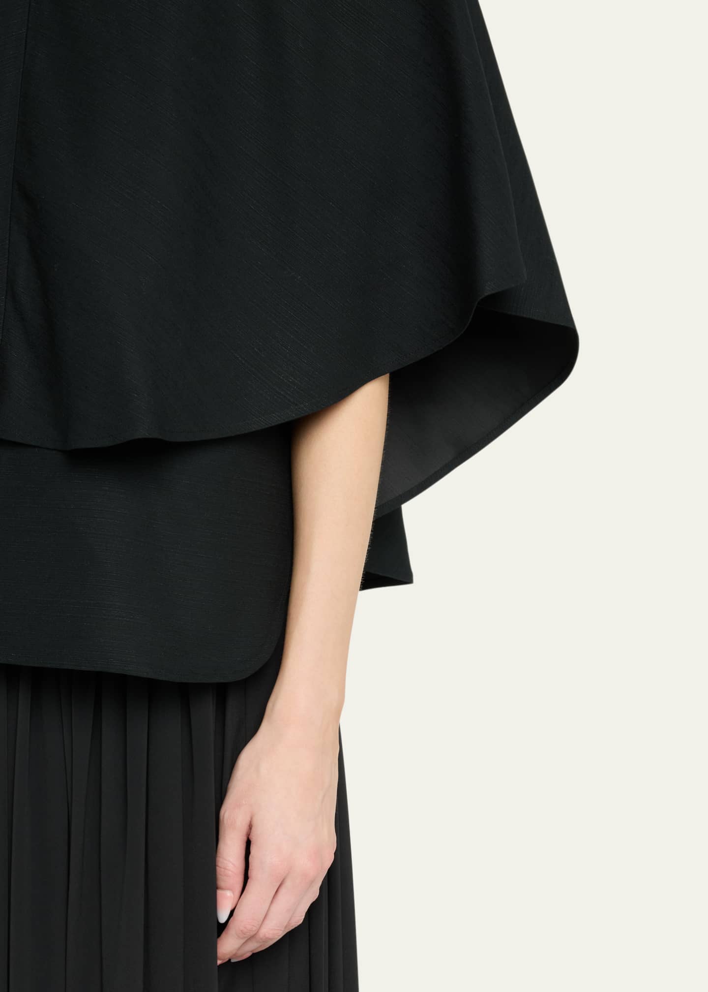 Loulou Studio Arona V-Neck Cape Blouse Image 5 of 5
