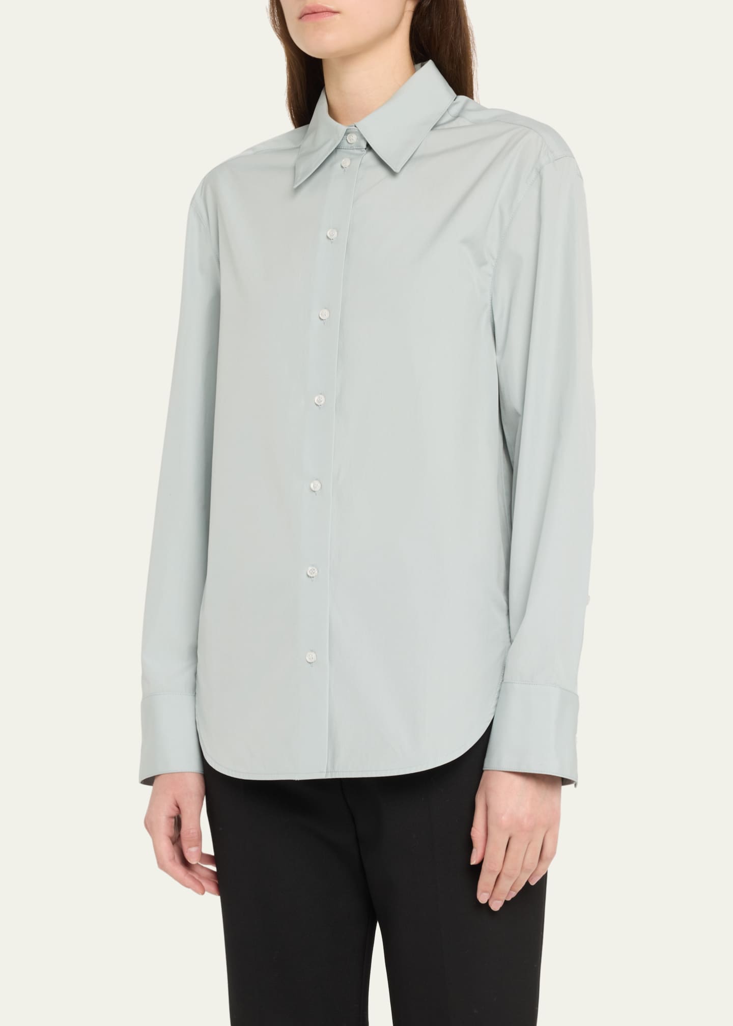 Loulou Studio Alim Button-Down Cotton Shirt Image 4 of 5