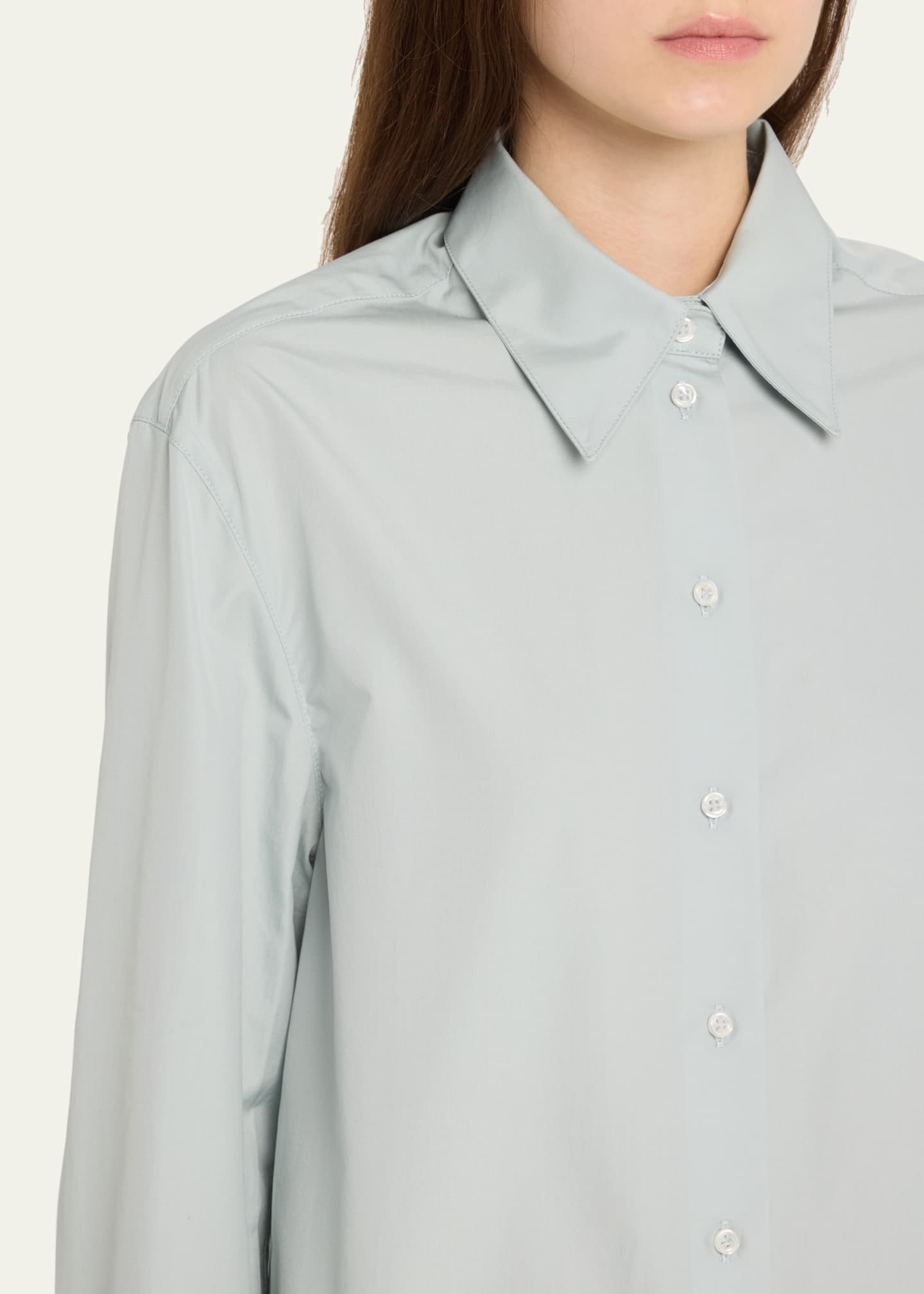 Loulou Studio Alim Button-Down Cotton Shirt Image 5 of 5