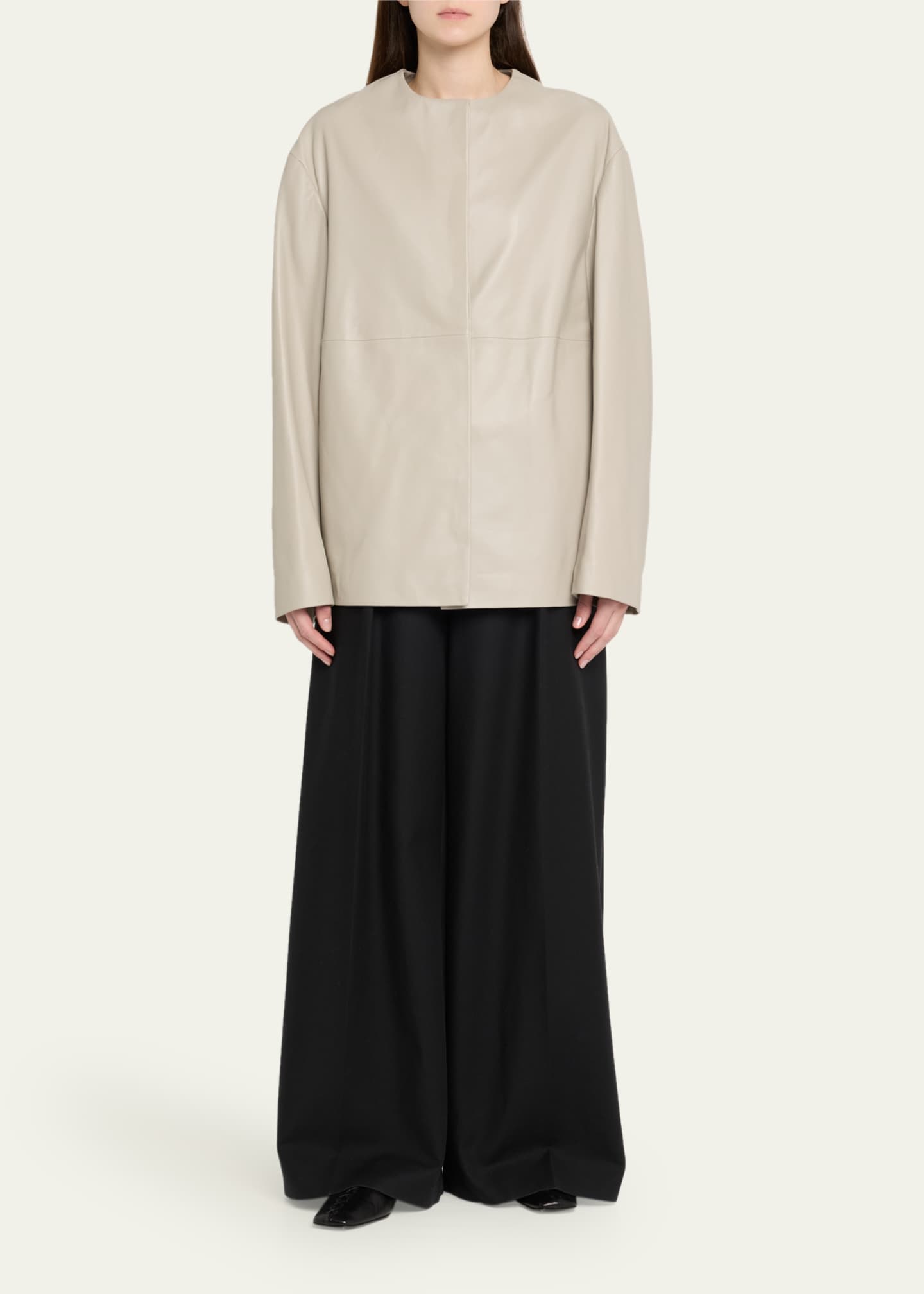 Loulou Studio Atalia Paneled Leather Coat Image 2 of 5