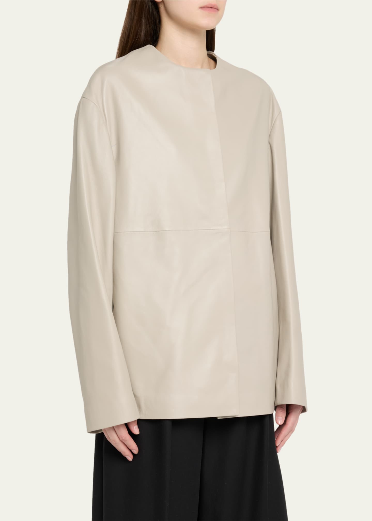 Loulou Studio Atalia Paneled Leather Coat Image 4 of 5