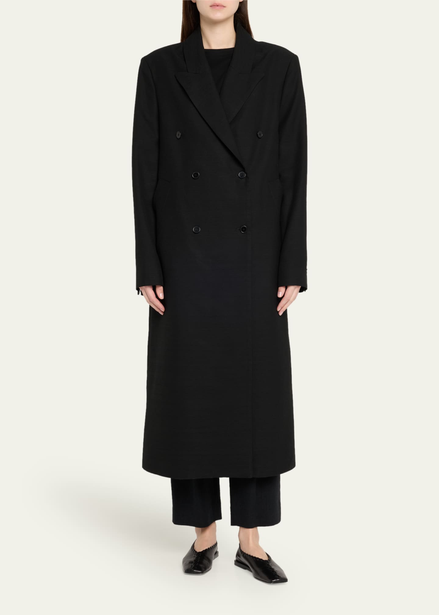 Loulou Studio Temo Long Double-Breasted Coat Image 2 of 5
