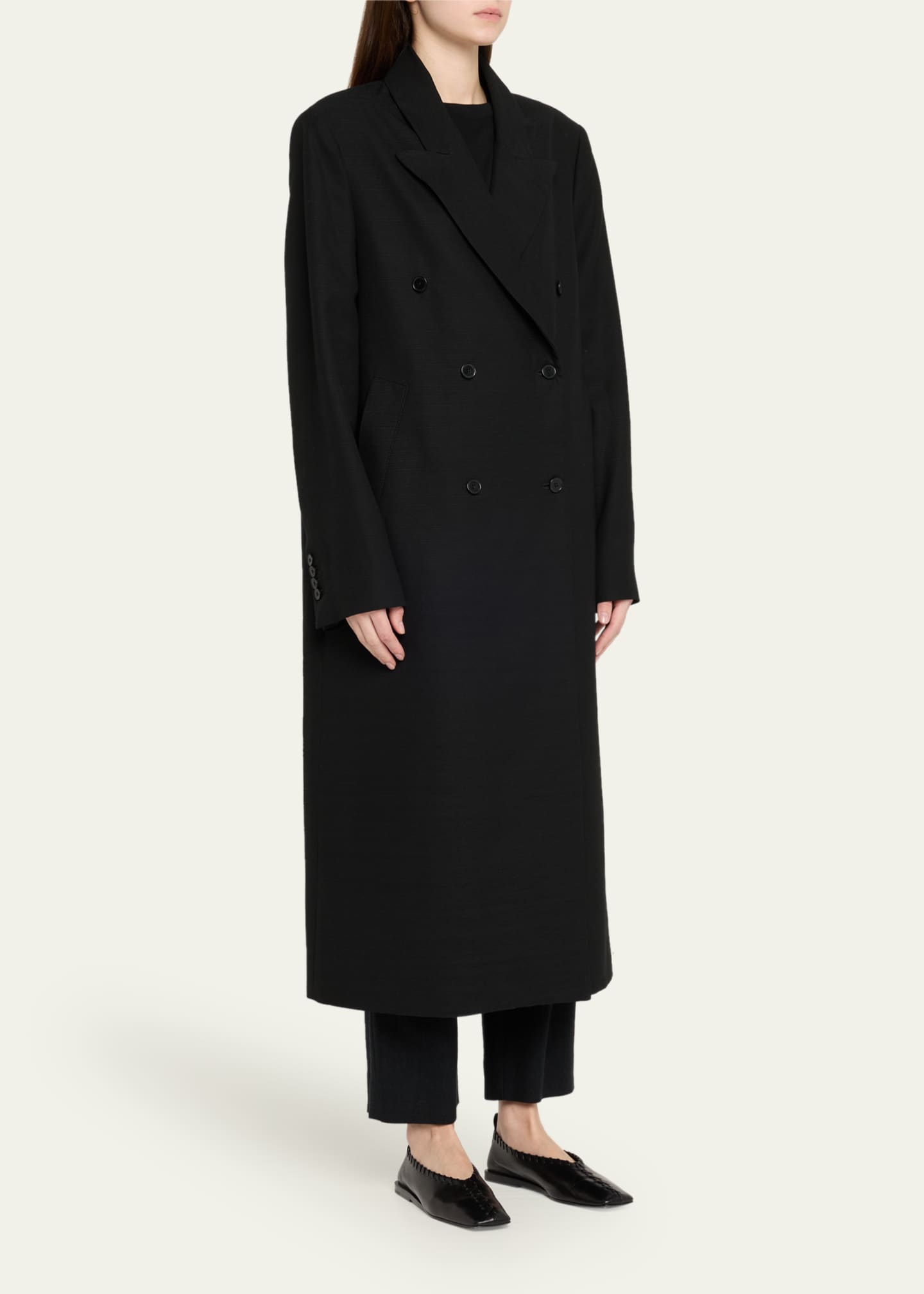 Loulou Studio Temo Long Double-Breasted Coat Image 4 of 5