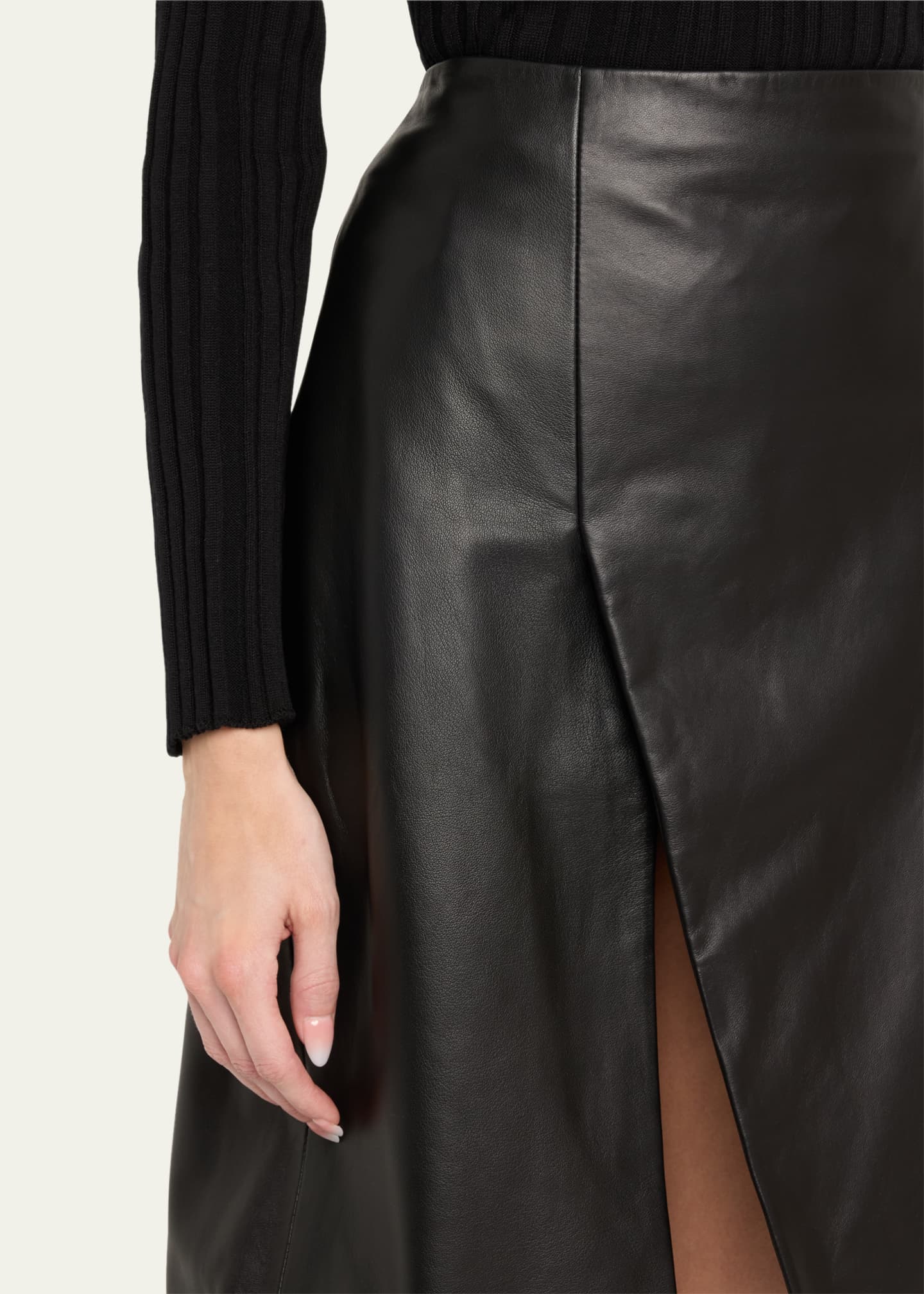 Loulou Studio Ekare Slit Leather Pencil Skirt Image 5 of 5
