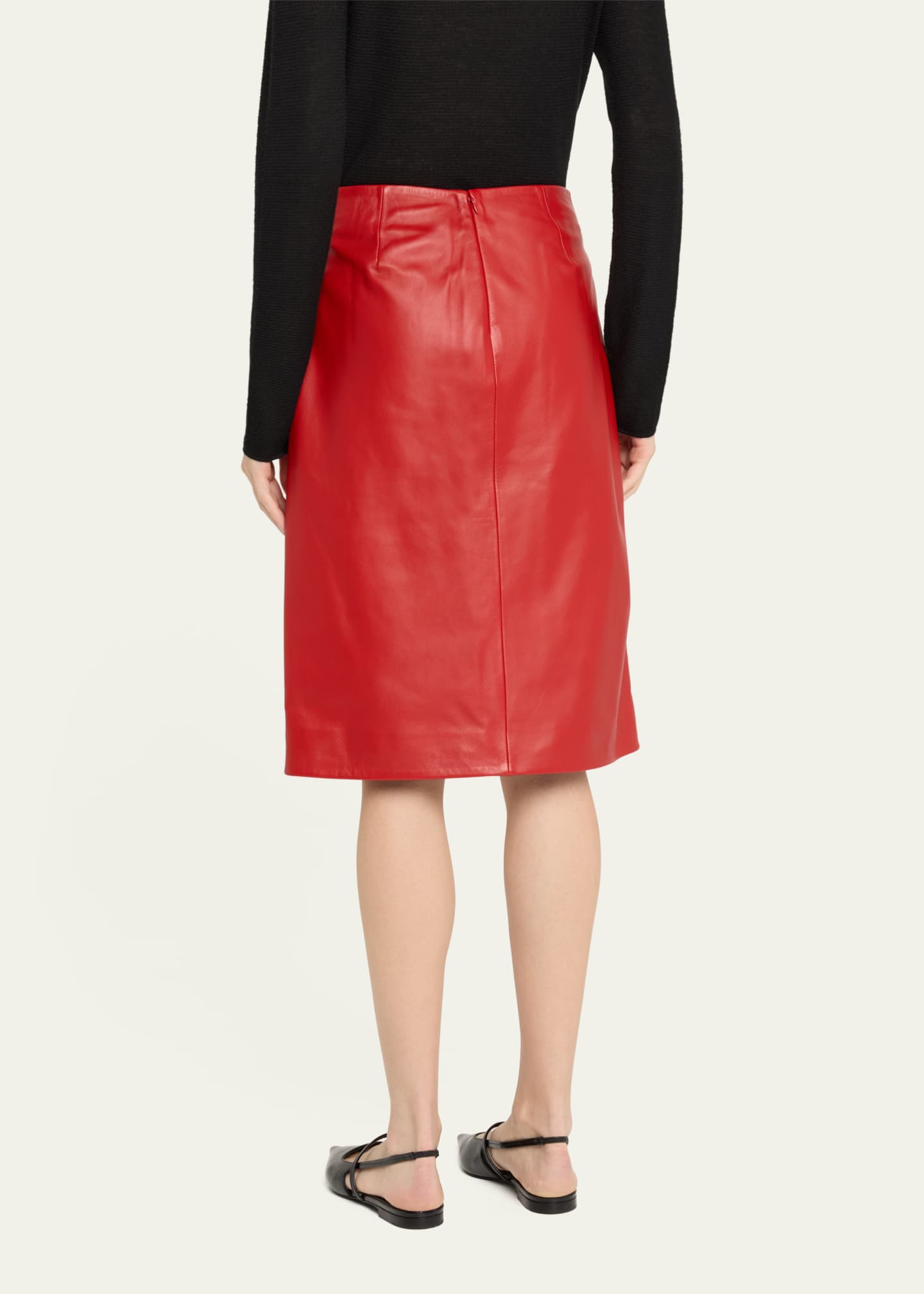 Loulou Studio Ekare Slit Leather Pencil Skirt Image 3 of 5