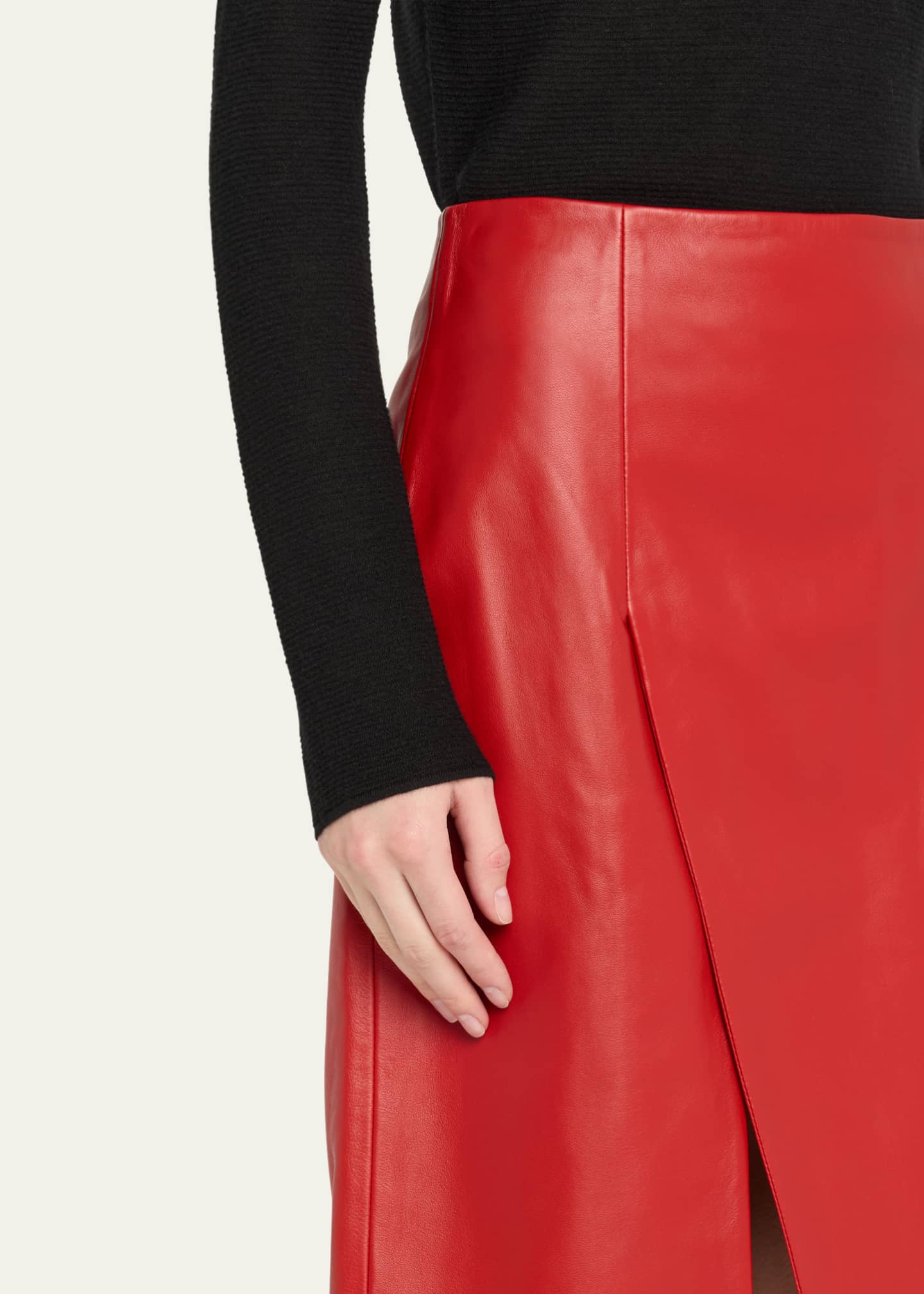 Loulou Studio Ekare Slit Leather Pencil Skirt Image 5 of 5