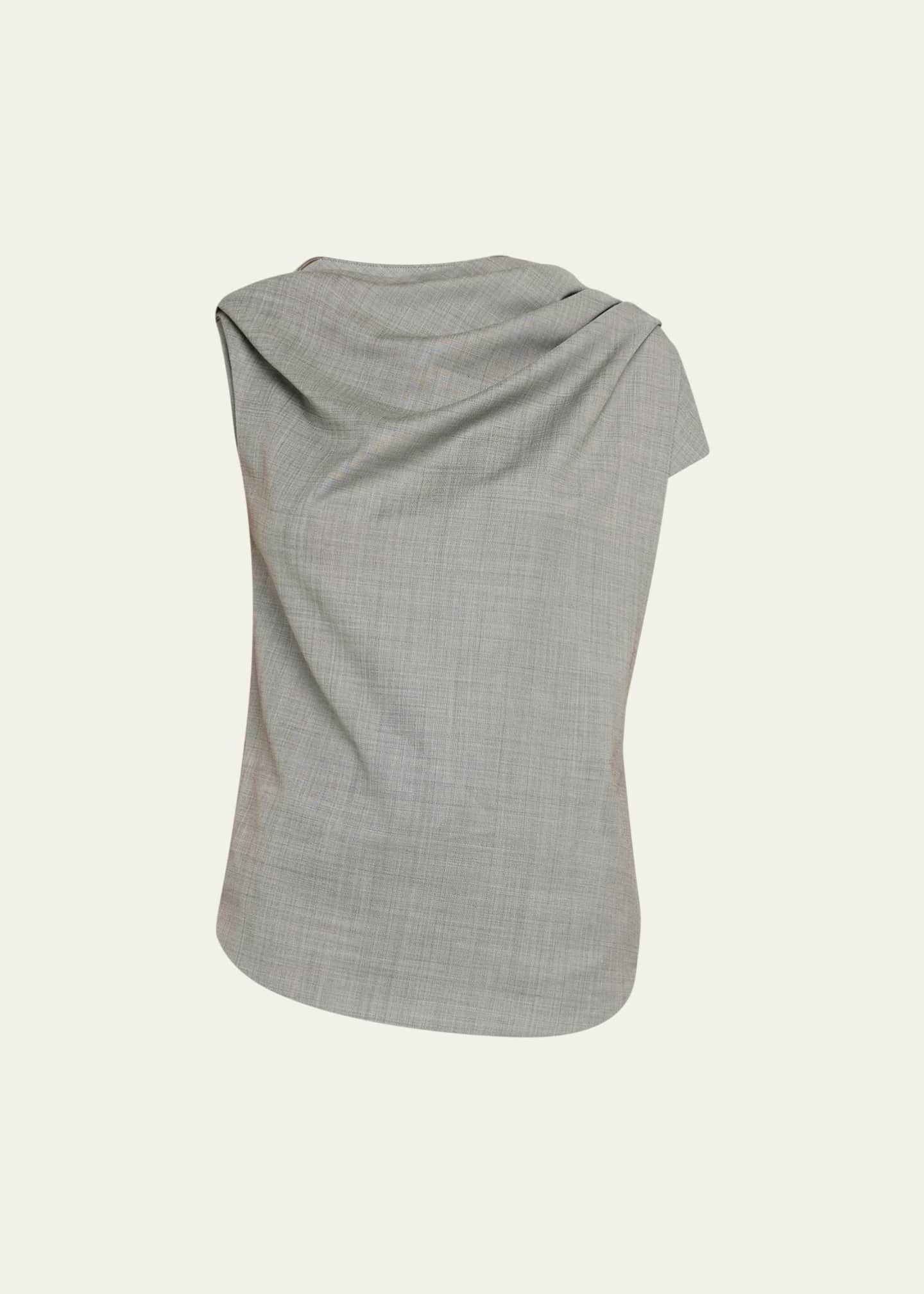 Loulou Studio Lyra Draped Wool Blouse Image 1 of 5