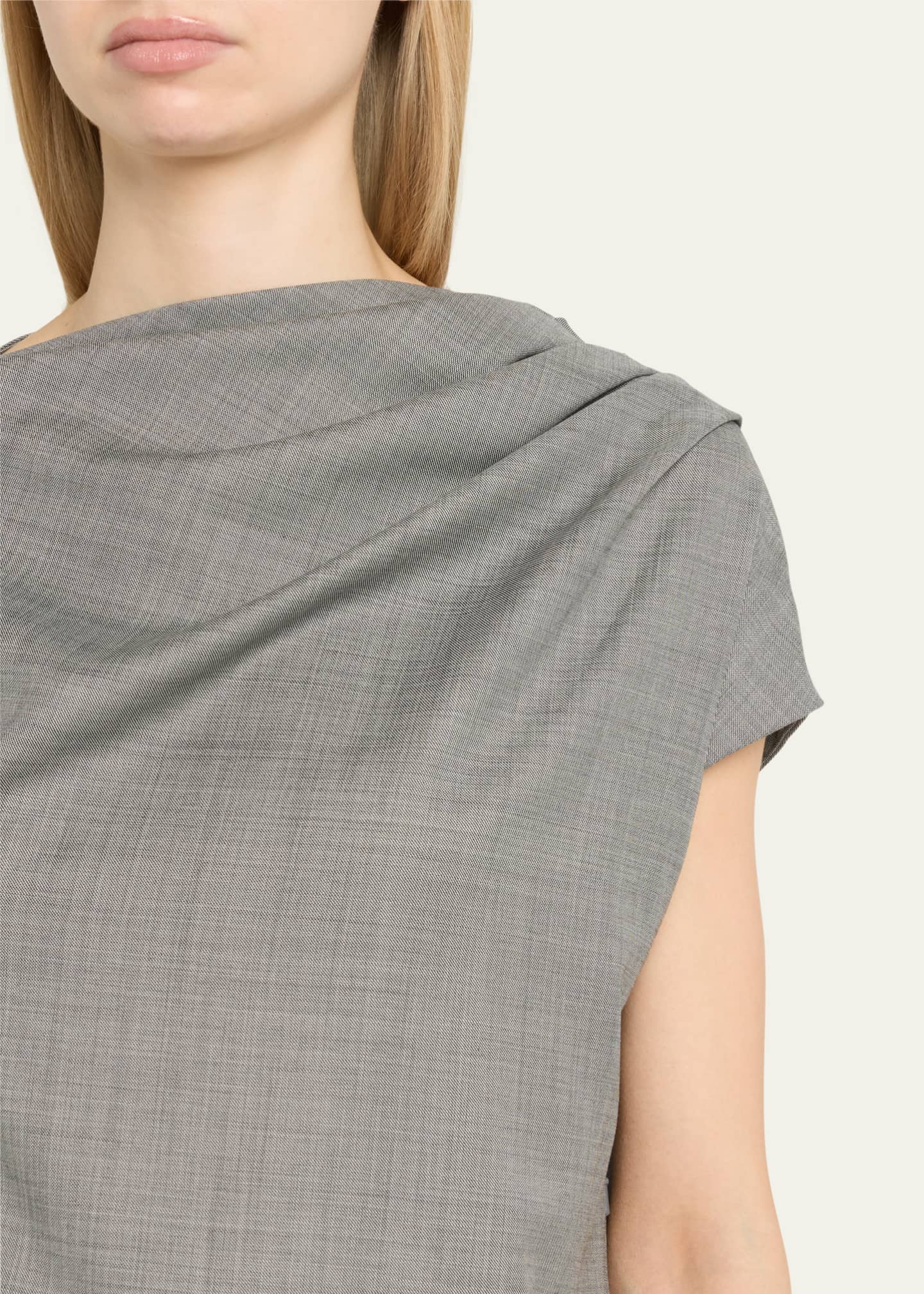 Loulou Studio Lyra Draped Wool Blouse Image 5 of 5