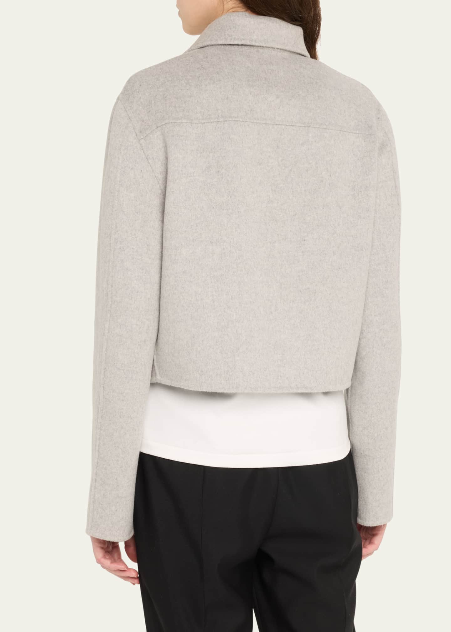 Loulou Studio Zhanna Wool-Cashmere Crop Boxy Coat Image 3 of 5