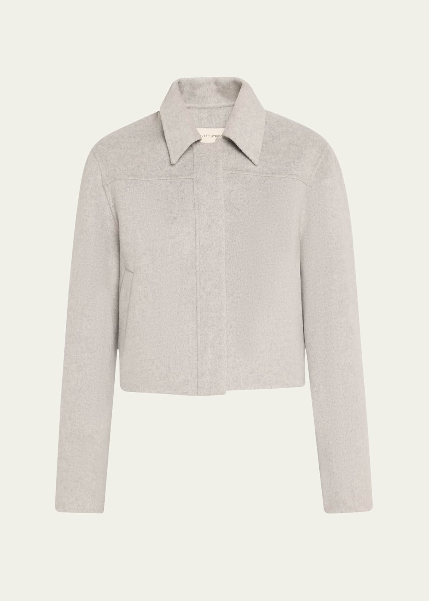 Loulou Studio Zhanna Wool-Cashmere Crop Boxy Coat Image 1 of 5