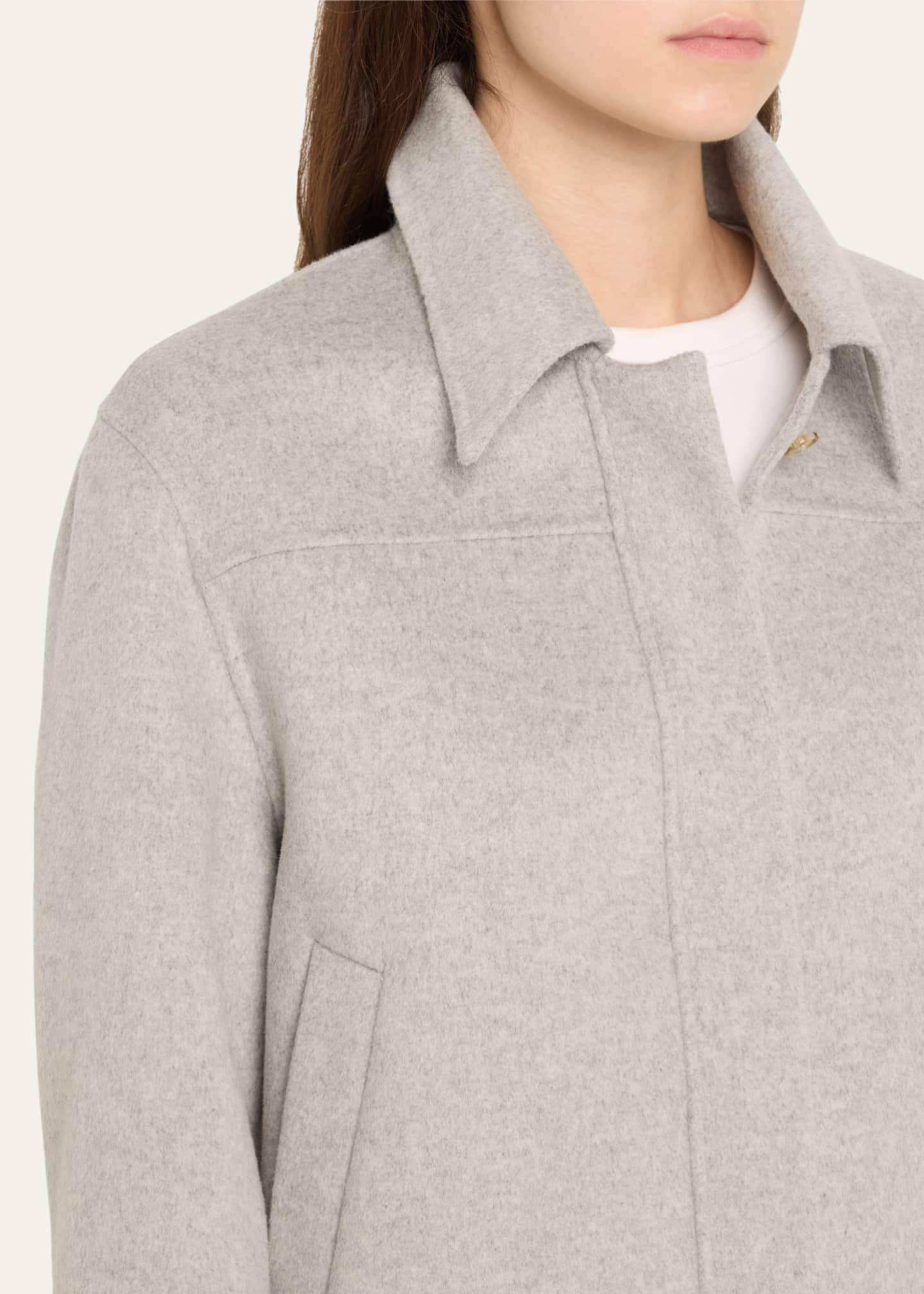 Loulou Studio Zhanna Wool-Cashmere Crop Boxy Coat Image 5 of 5