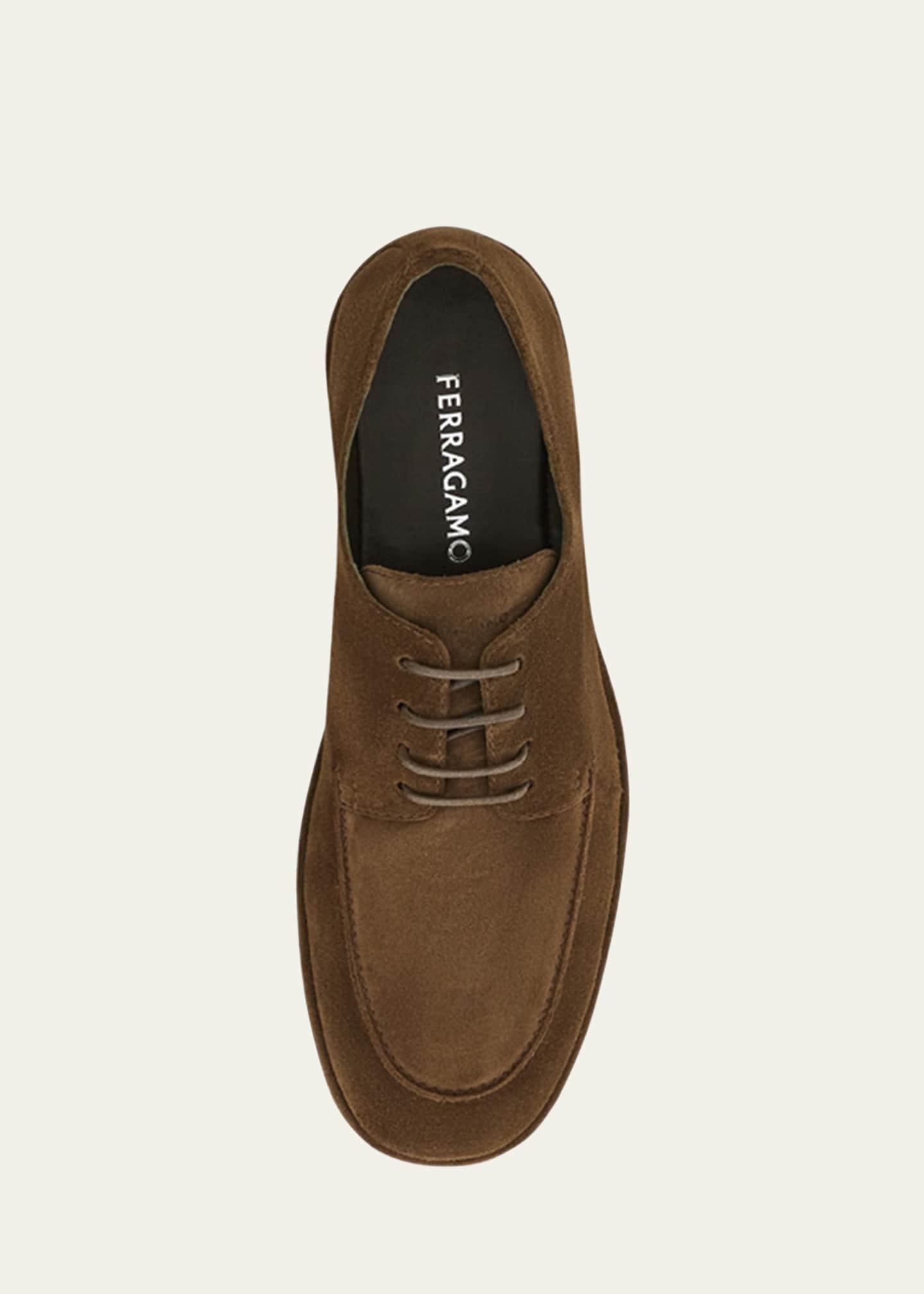 Ferragamo Men's Blade Suede Derby Shoes Image 6 of 6