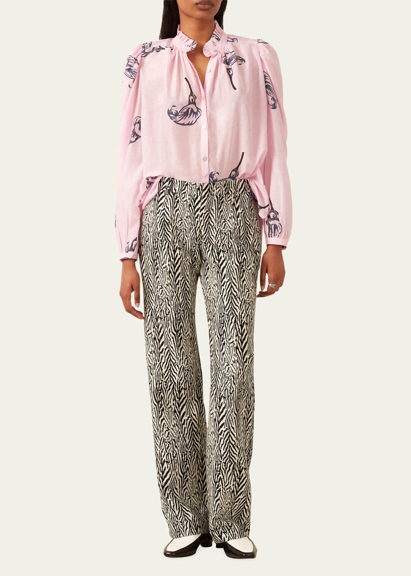 Annabel Long-Sleeve Calla Lily Shirt