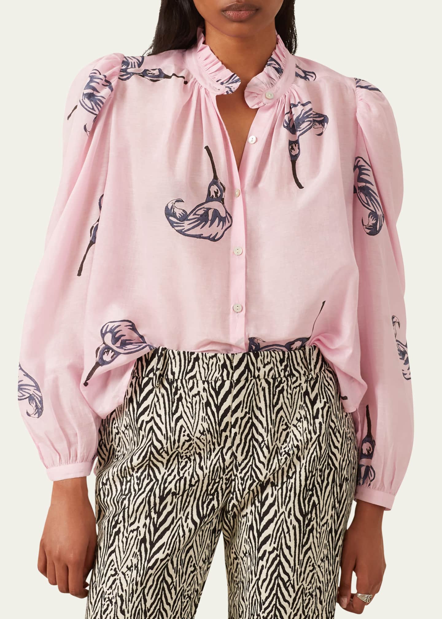 Annabel Long-Sleeve Calla Lily Shirt