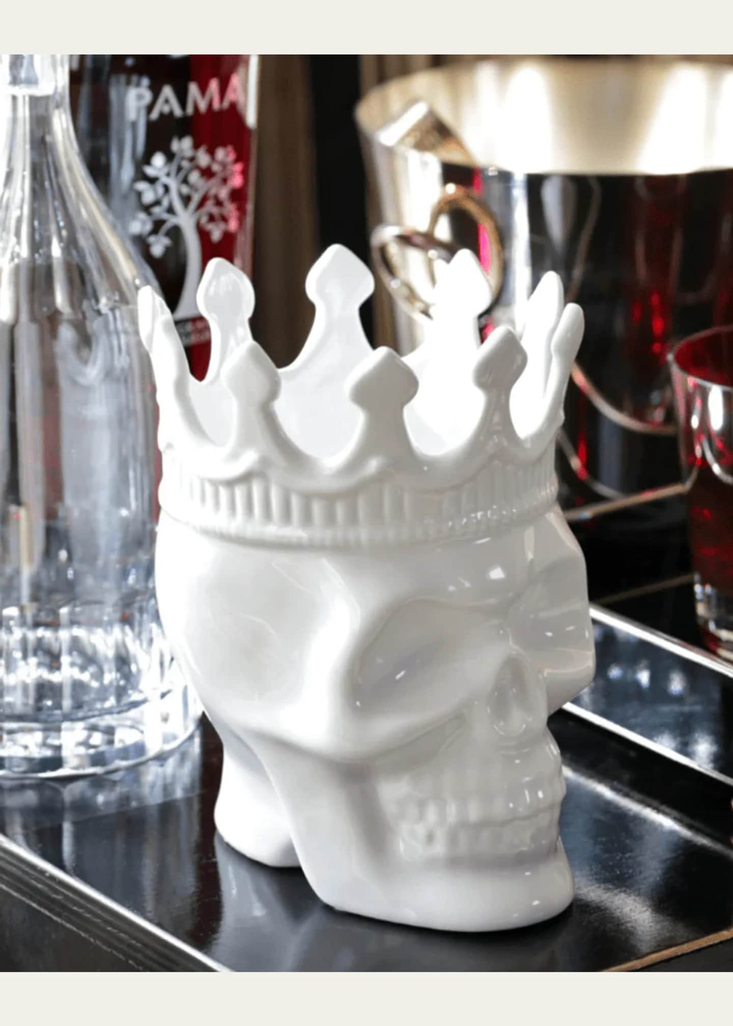 Thompson Ferrier White Louise Skull Candle, 23.3 oz. - Rose de Vents Scent Image 2 of 3