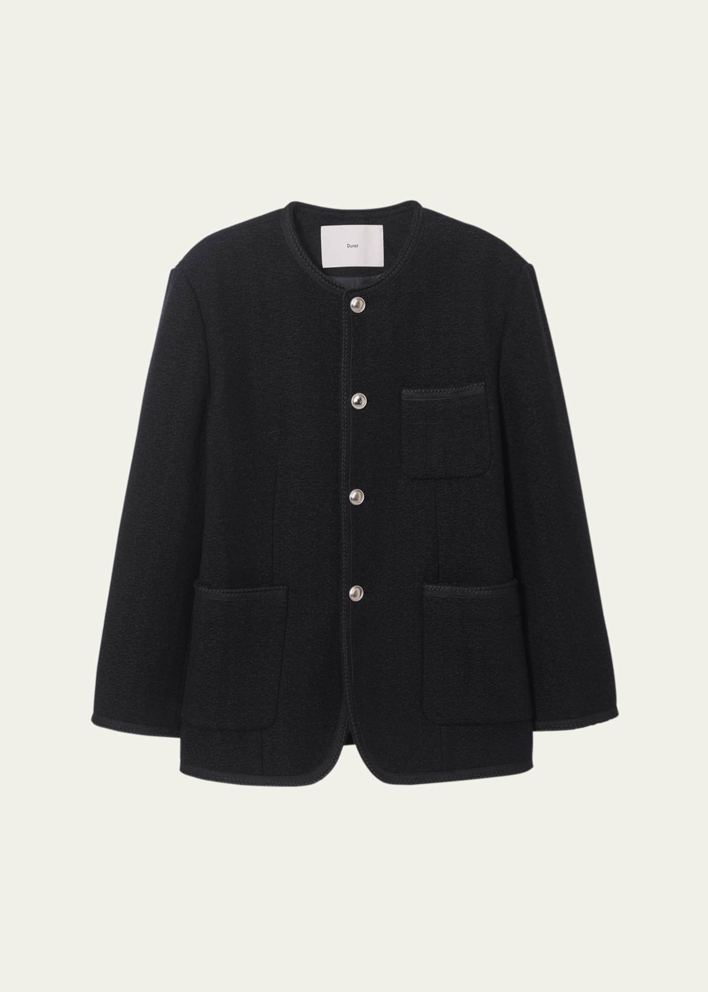 Dunst Oversized Collarless Tweed Jacket, Unisex Image 1 of 5