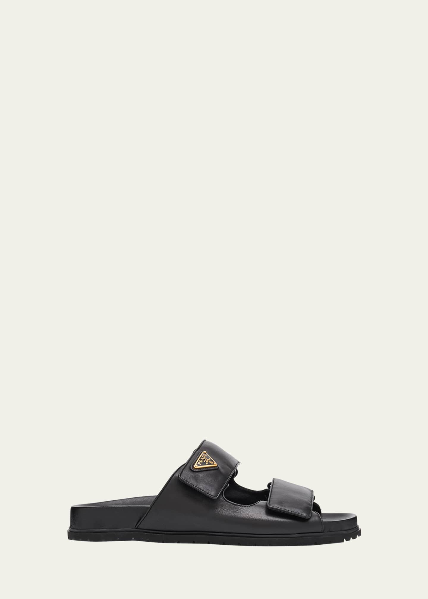 Prada Leather Double-Grip Slide Sandals Image 1 of 5