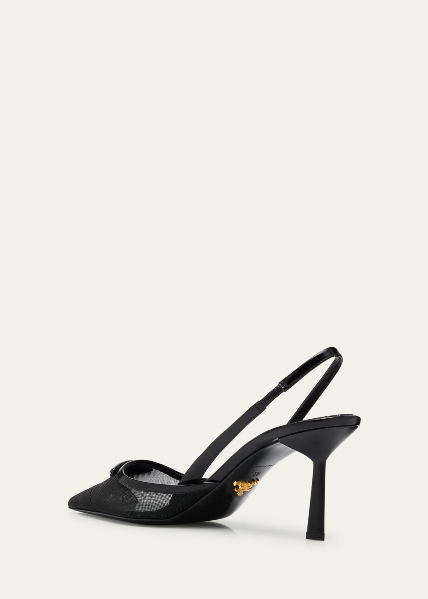 Prada Rete Nylon Mesh Slingback Pumps Image 4 of 6