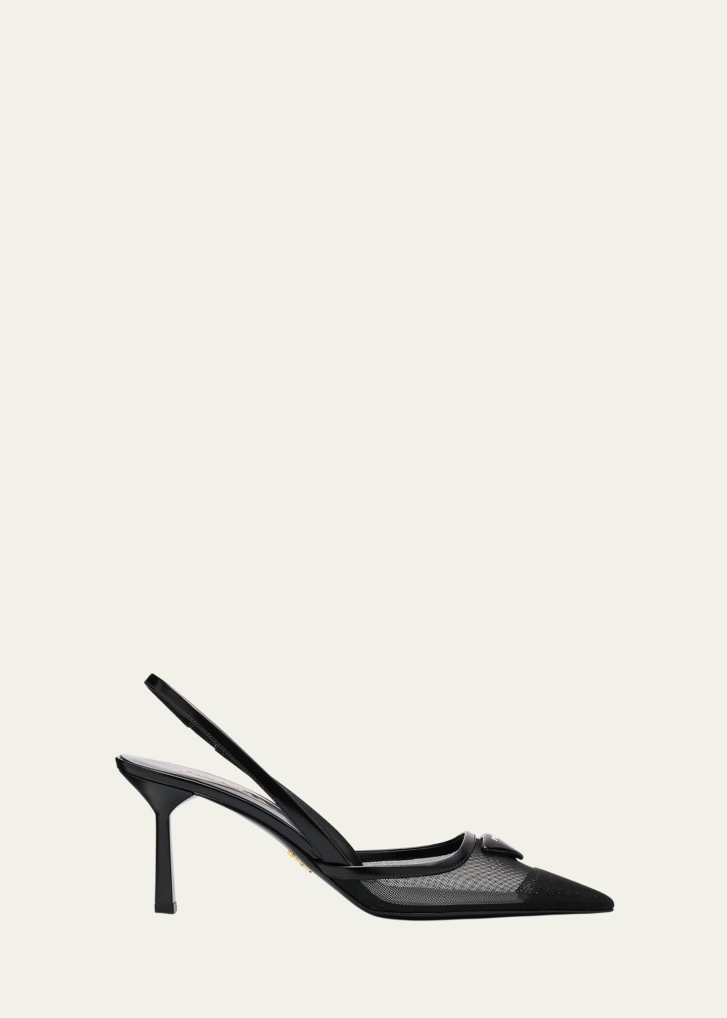 Prada Rete Nylon Mesh Slingback Pumps Image 1 of 6