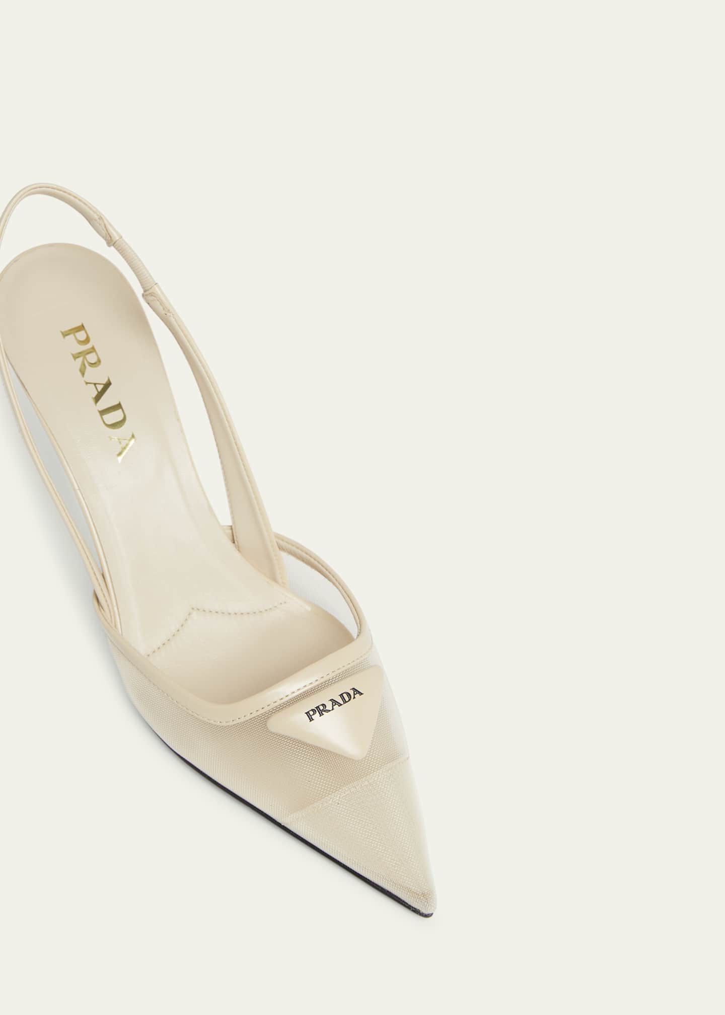 Rete Nylon Mesh Slingback Pumps