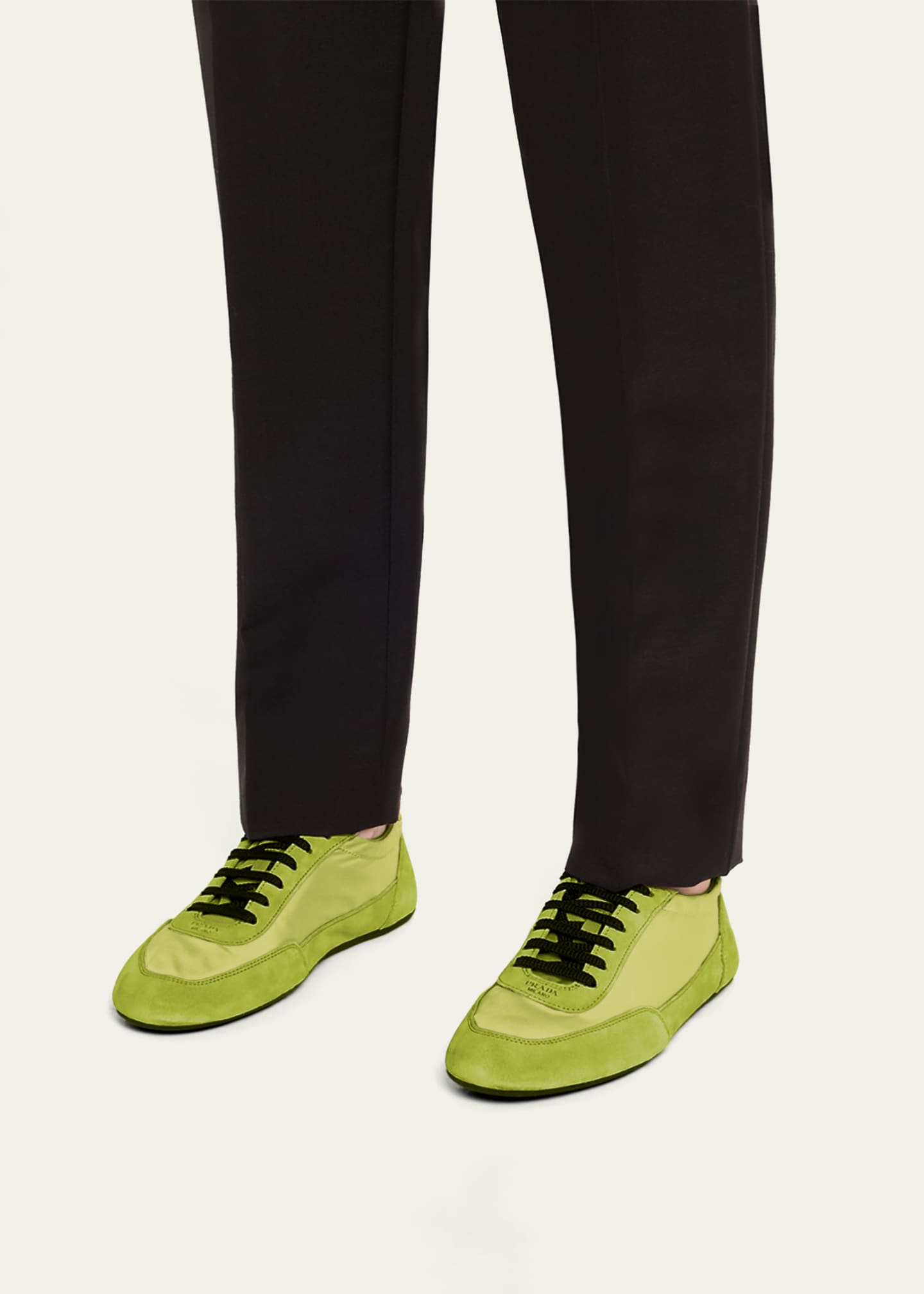 Prada Collapse Low-Top Suede Sneakers Image 2 of 6