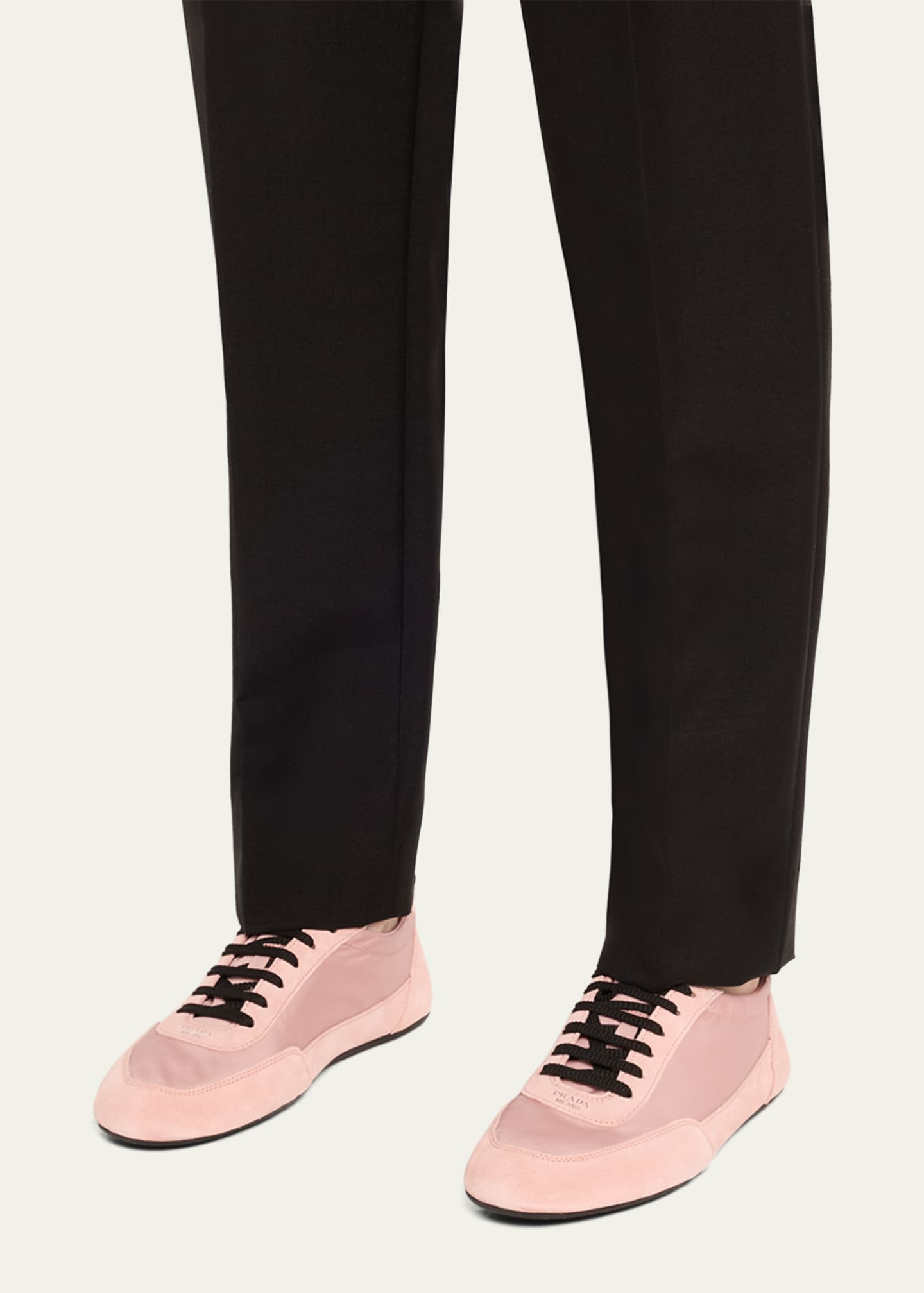 Prada Collapse Low-Top Suede Sneakers Image 2 of 6