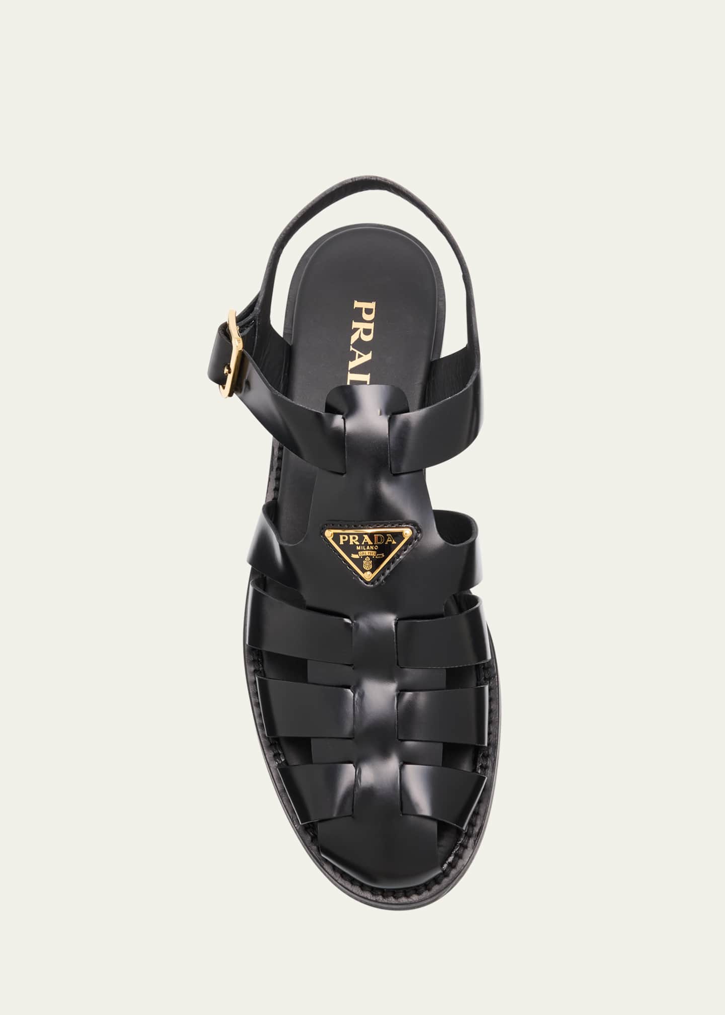 Prada Calf Leather Fisherman Sandals Image 6 of 6