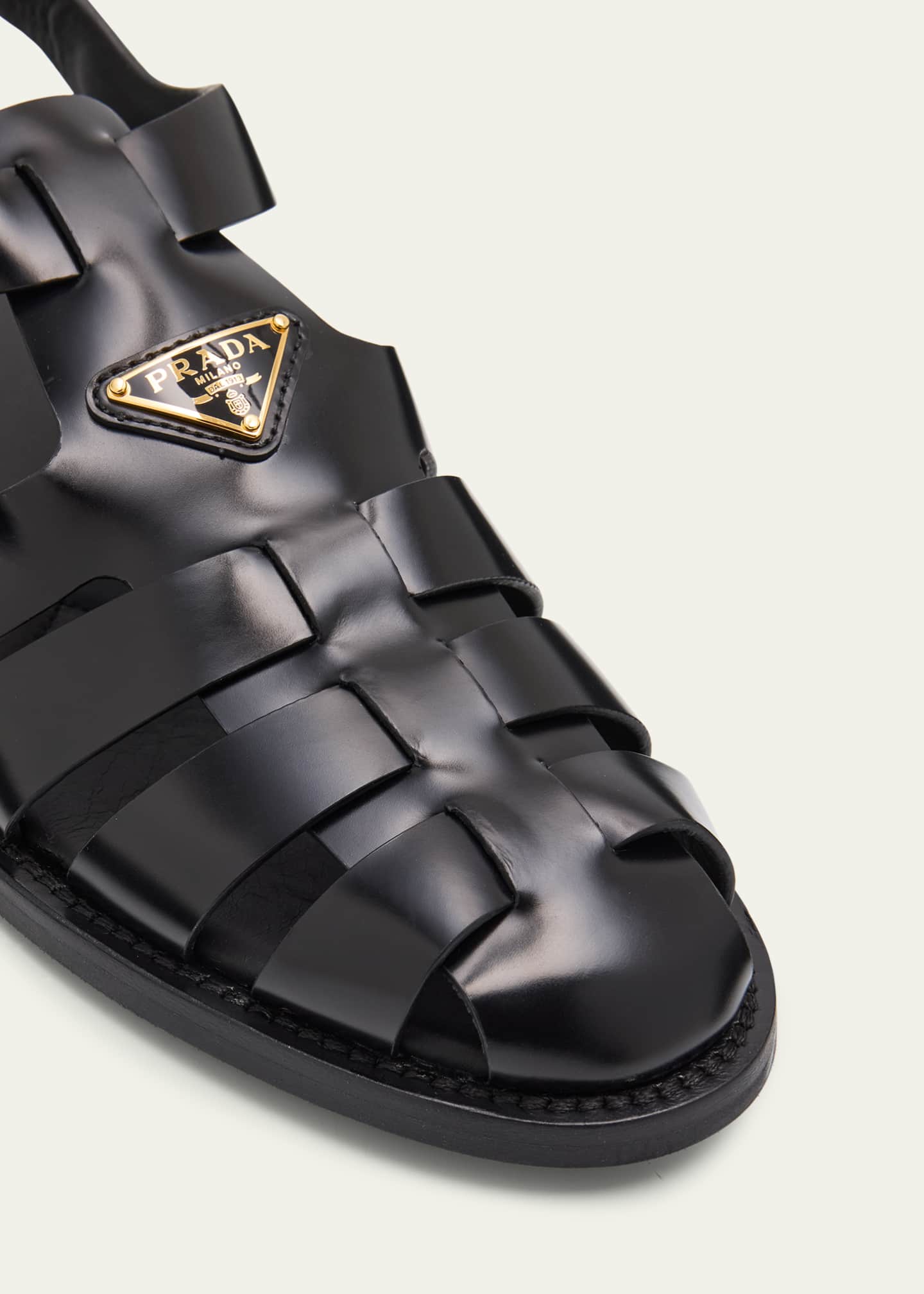 Prada Calf Leather Fisherman Sandals Image 5 of 6