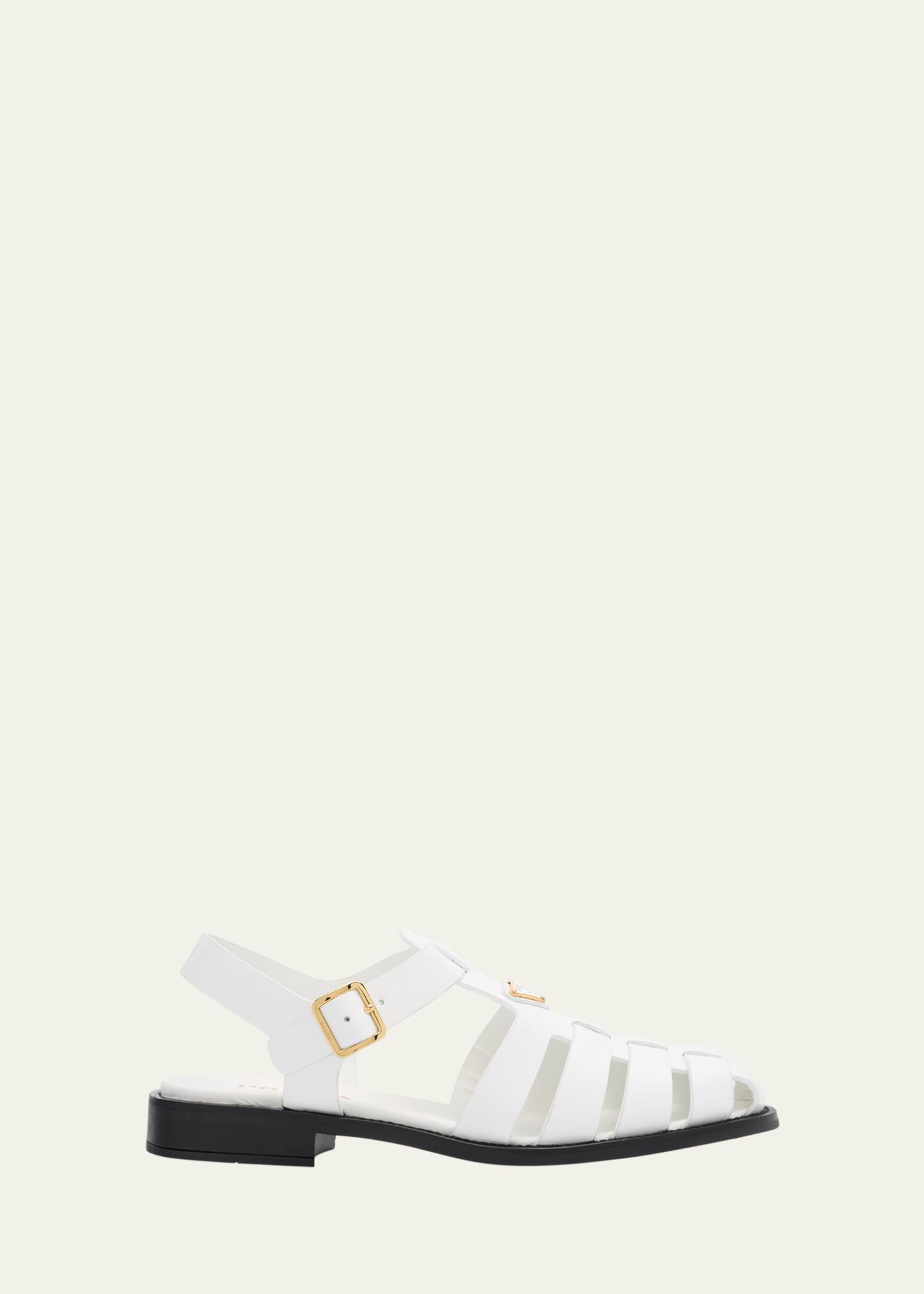 Prada Leather Double-Buckle Fisherman Sandals | Neiman Marcus display picture 1
