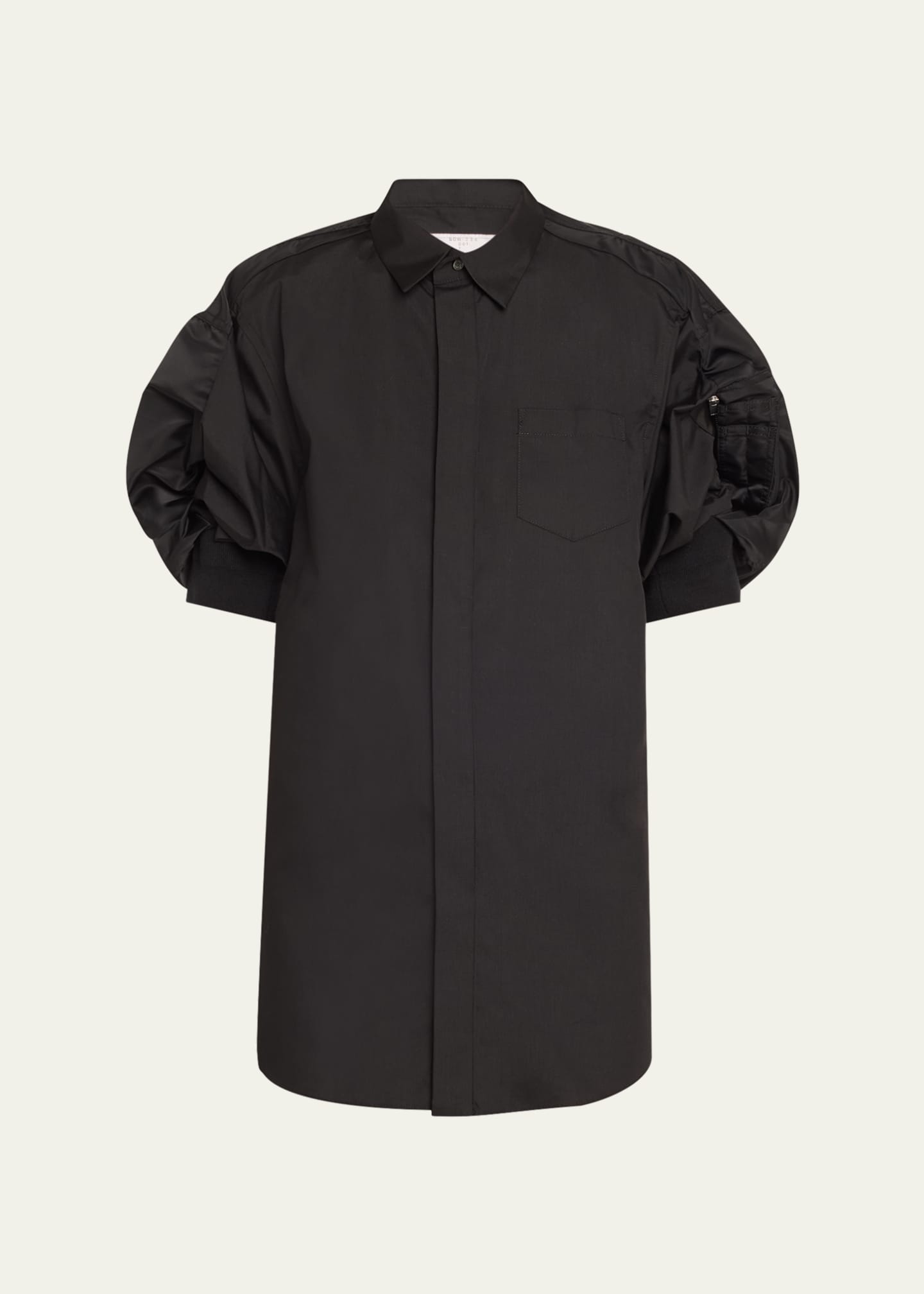 SACAI Cargo Sleeve Poplin Mini Shirt Dress - Bergdorf Goodman
