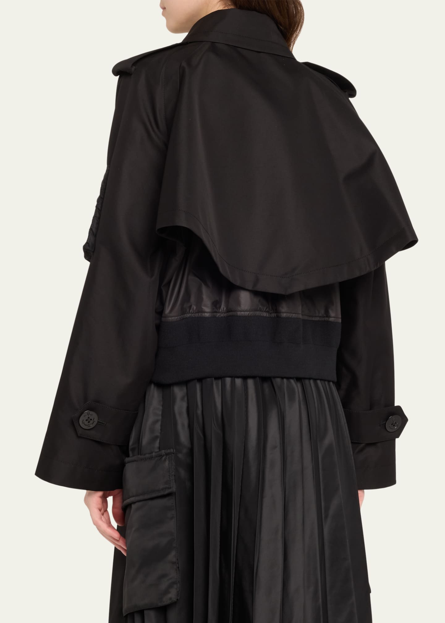 最新モデル SACAI Goodman Bergdorf - Jacket Blouson Trench Crop Hybrid ジャケット・アウター