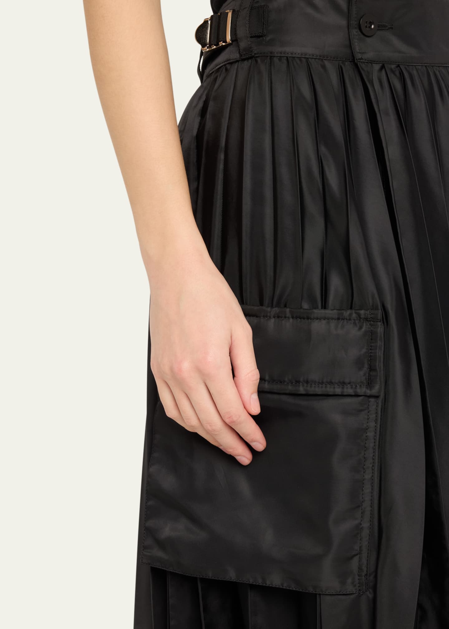 SACAI Nylon Twill Pleated Cargo Skirt - Bergdorf Goodman