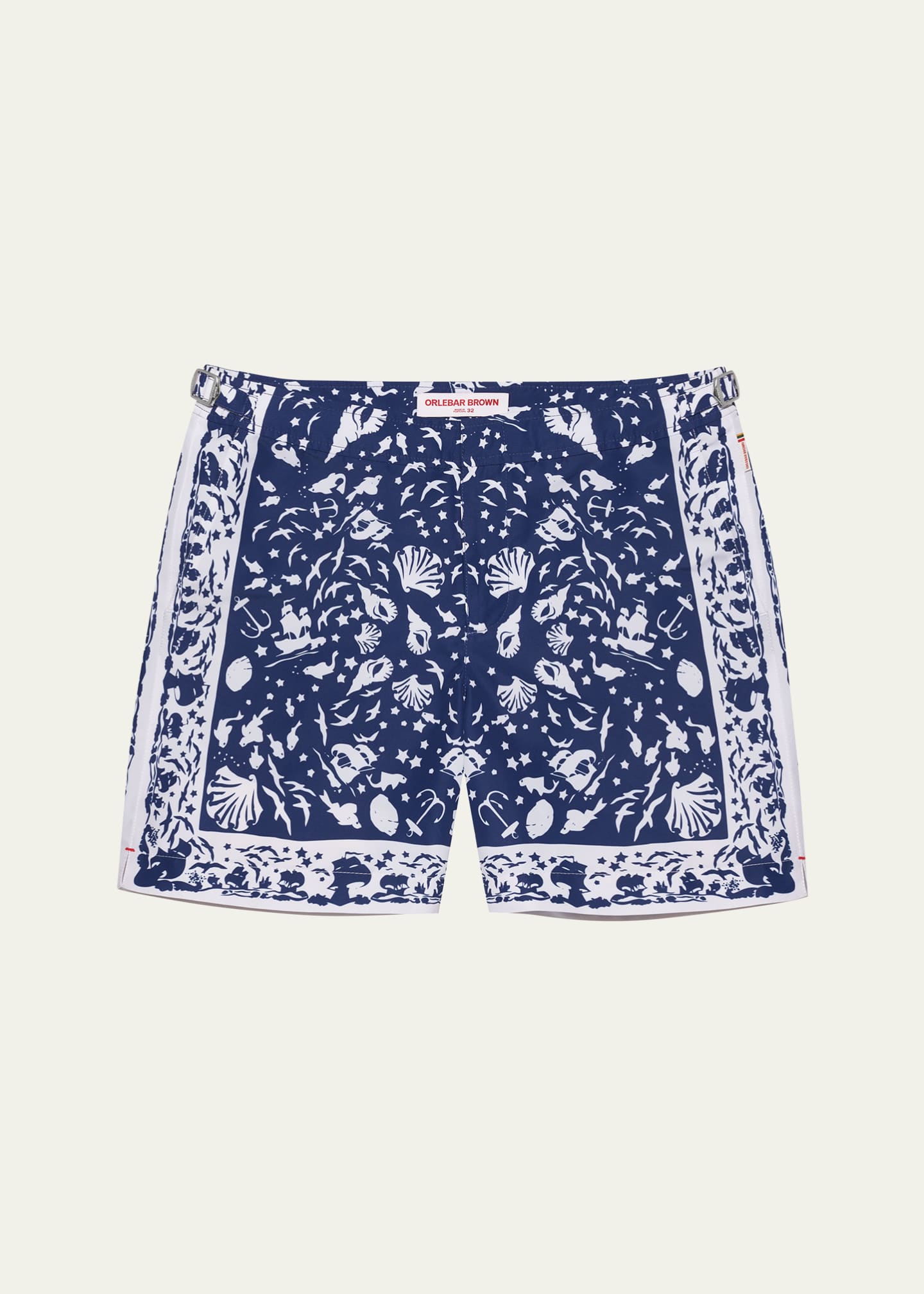Orlebar Brown Men's Bulldog Ocean-Print Swim Shorts Image 1 of 2